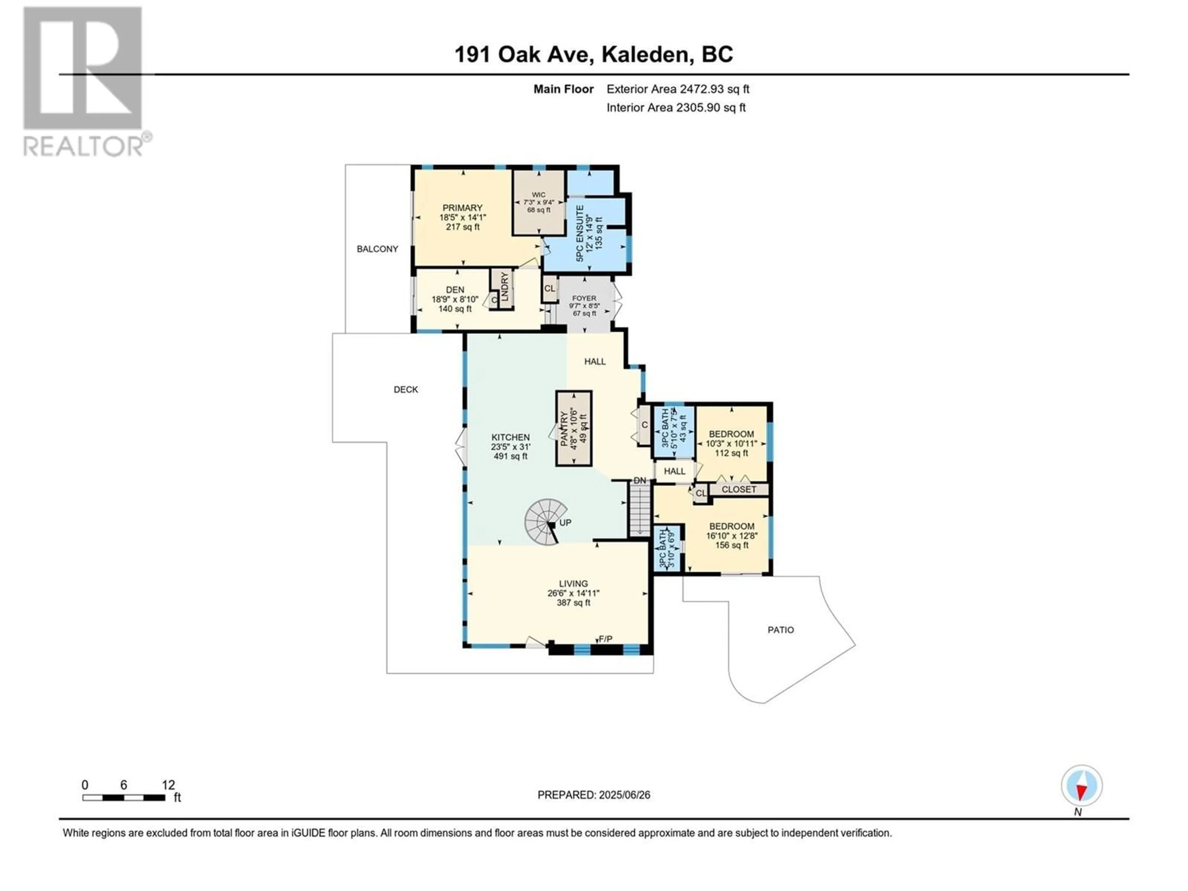 Floor plan for 191 OAK AVENUE, Kaleden British Columbia V0H1K0