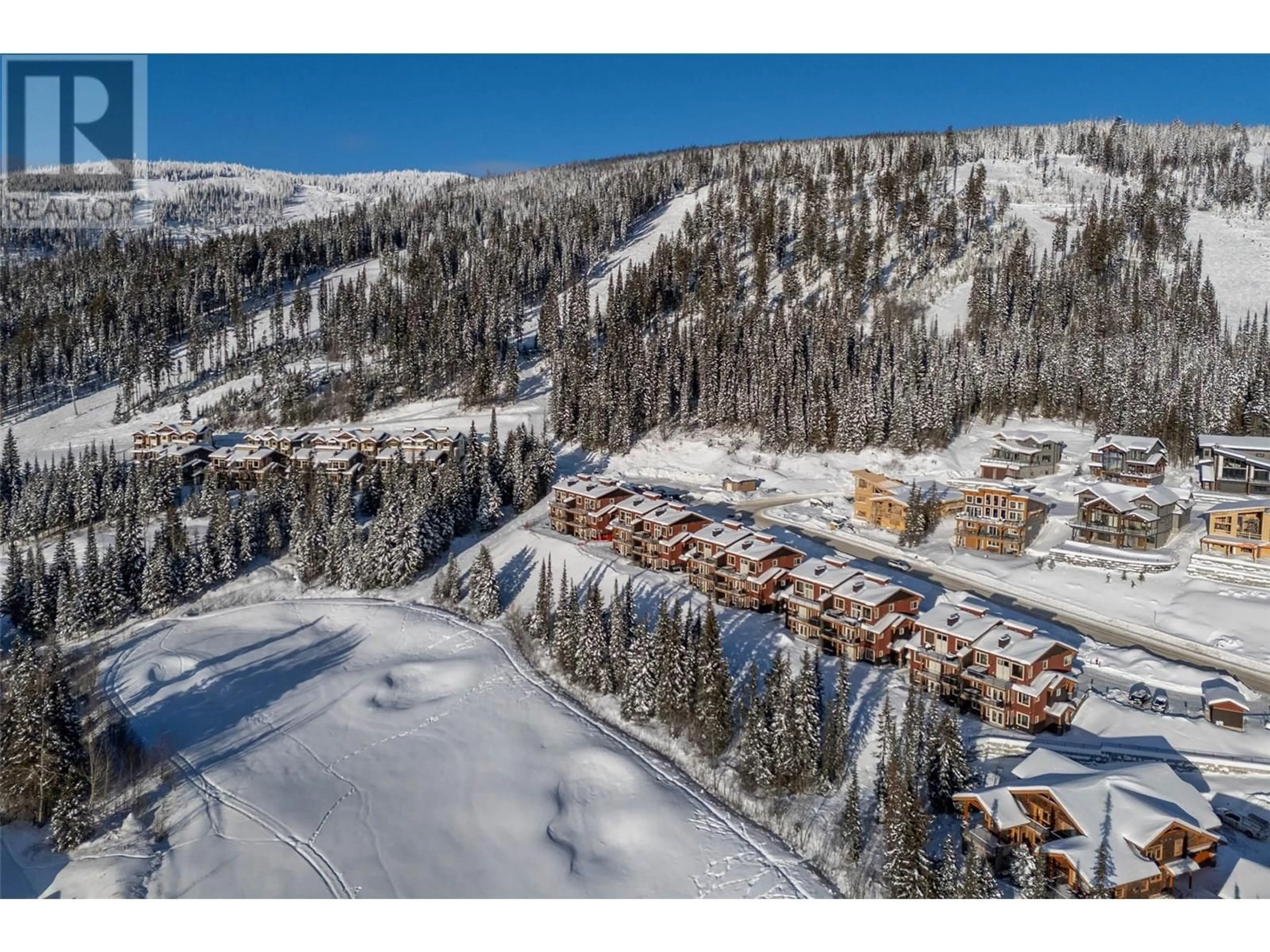 A pic from outside/outdoor area/front of a property/back of a property/a pic from drone, mountain view for 1 - 5045 VALLEY DRIVE, Sun Peaks British Columbia V0E5N0