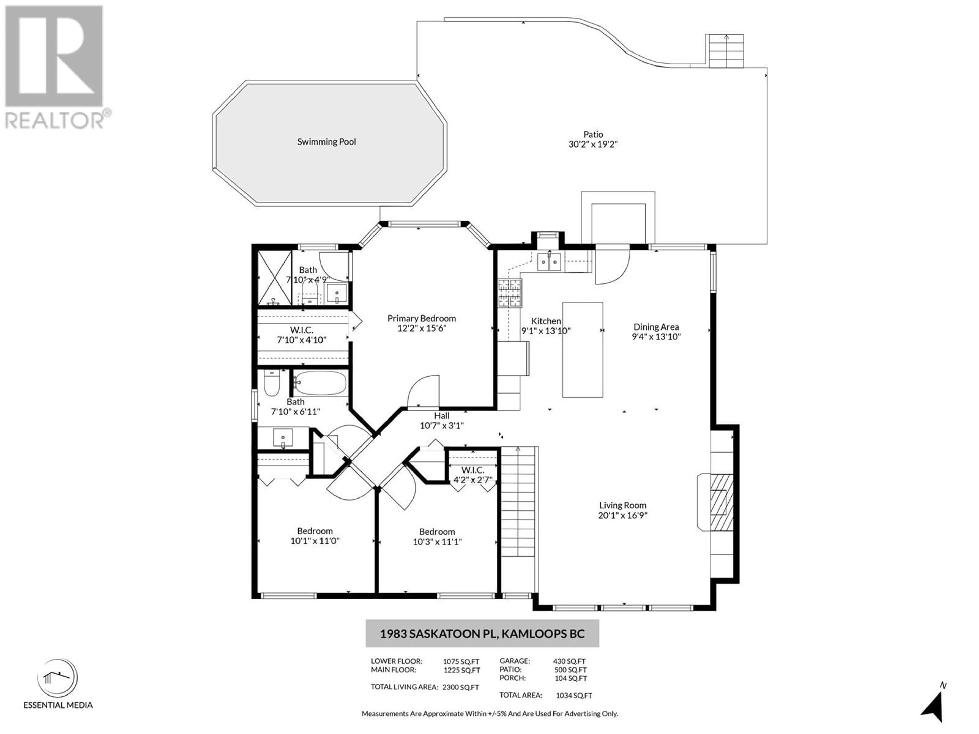 Floor plan for 1983 SASKATOON PLACE, Kamloops British Columbia V2E2T1