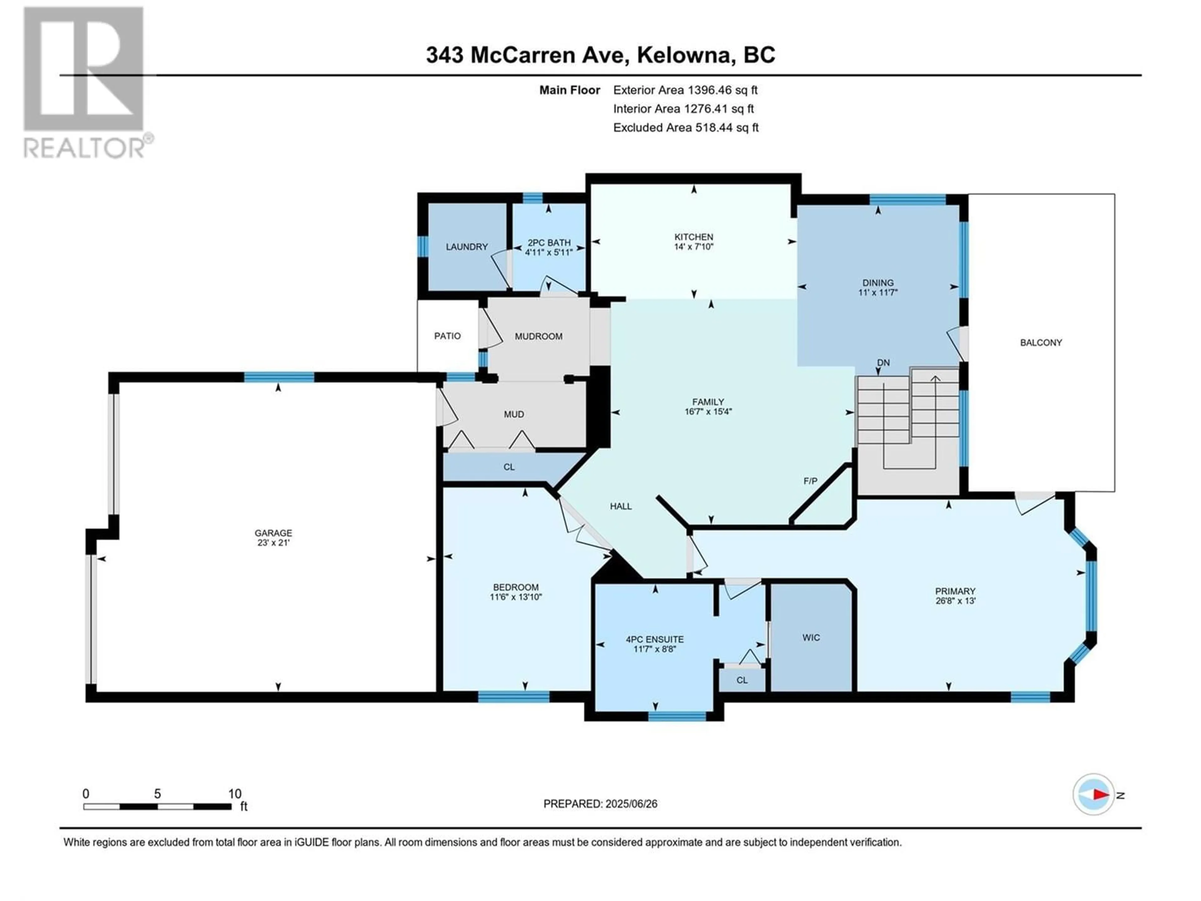 Floor plan for 343 MCCARREN AVENUE, Kelowna British Columbia V1W5A6