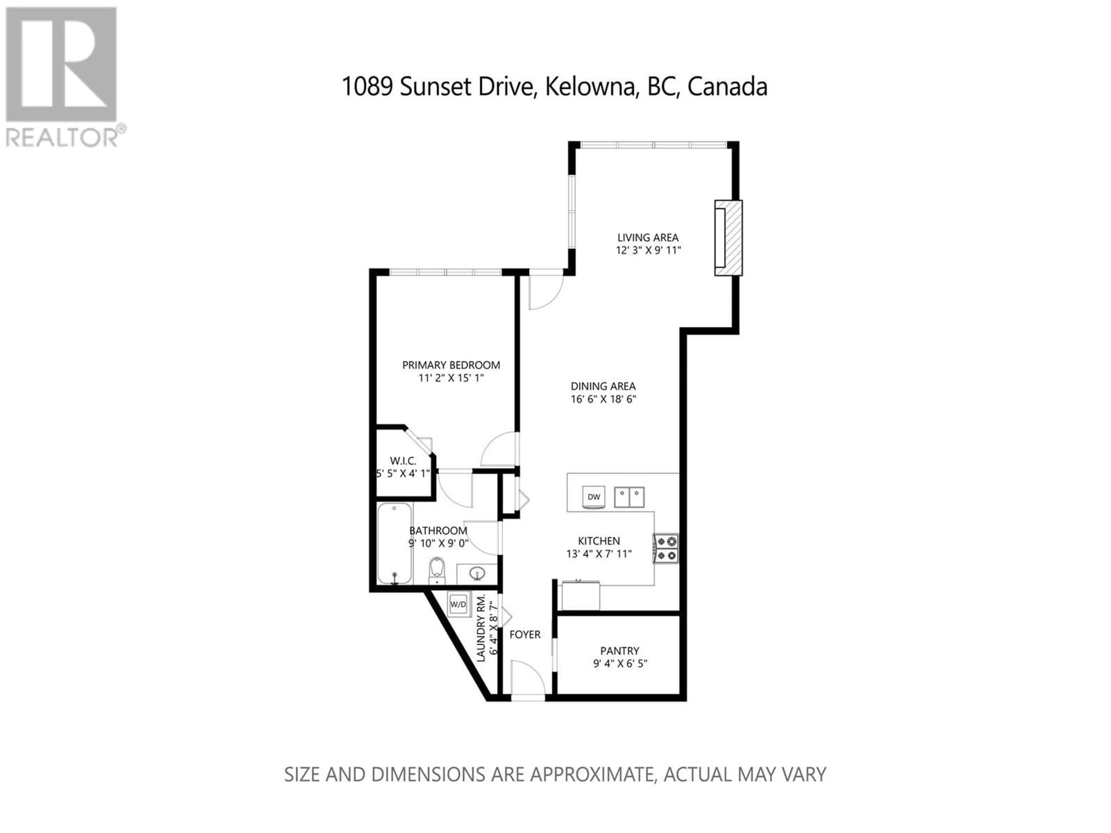 Floor plan for 112 - 1089 SUNSET DRIVE, Kelowna British Columbia V1Y9Z3