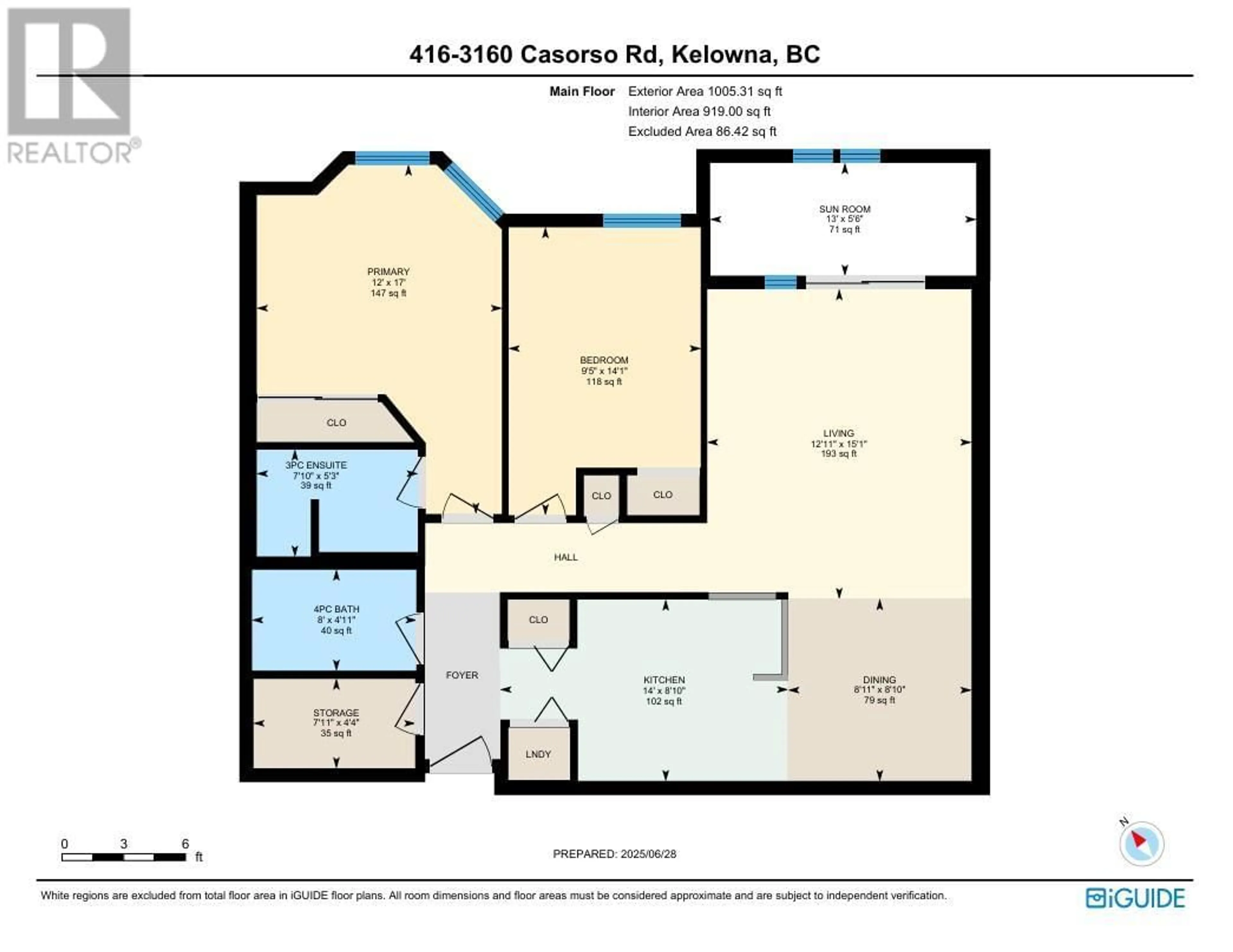 Floor plan for 416 - 3160 CASORSO ROAD, Kelowna British Columbia V1W3L7