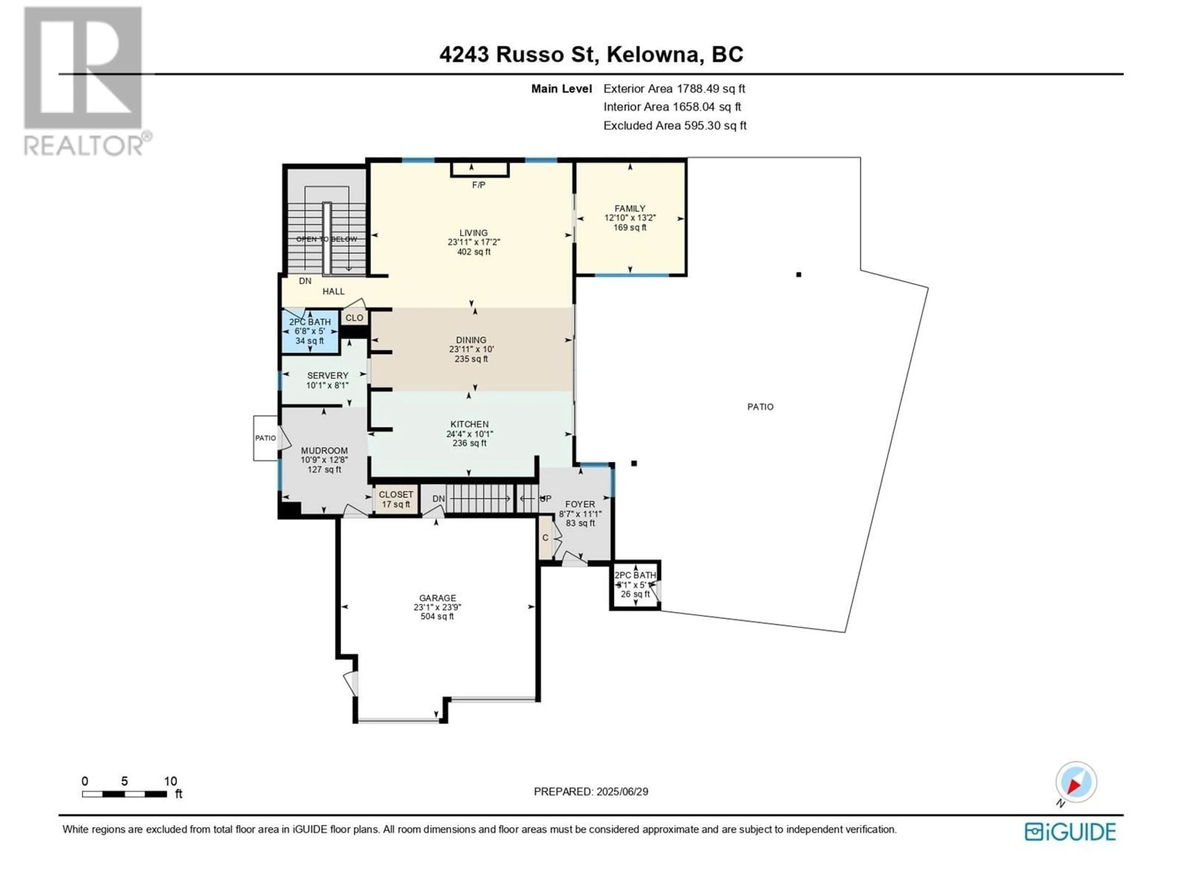 Floor plan for 4243 RUSSO STREET, Kelowna British Columbia V1W0C6