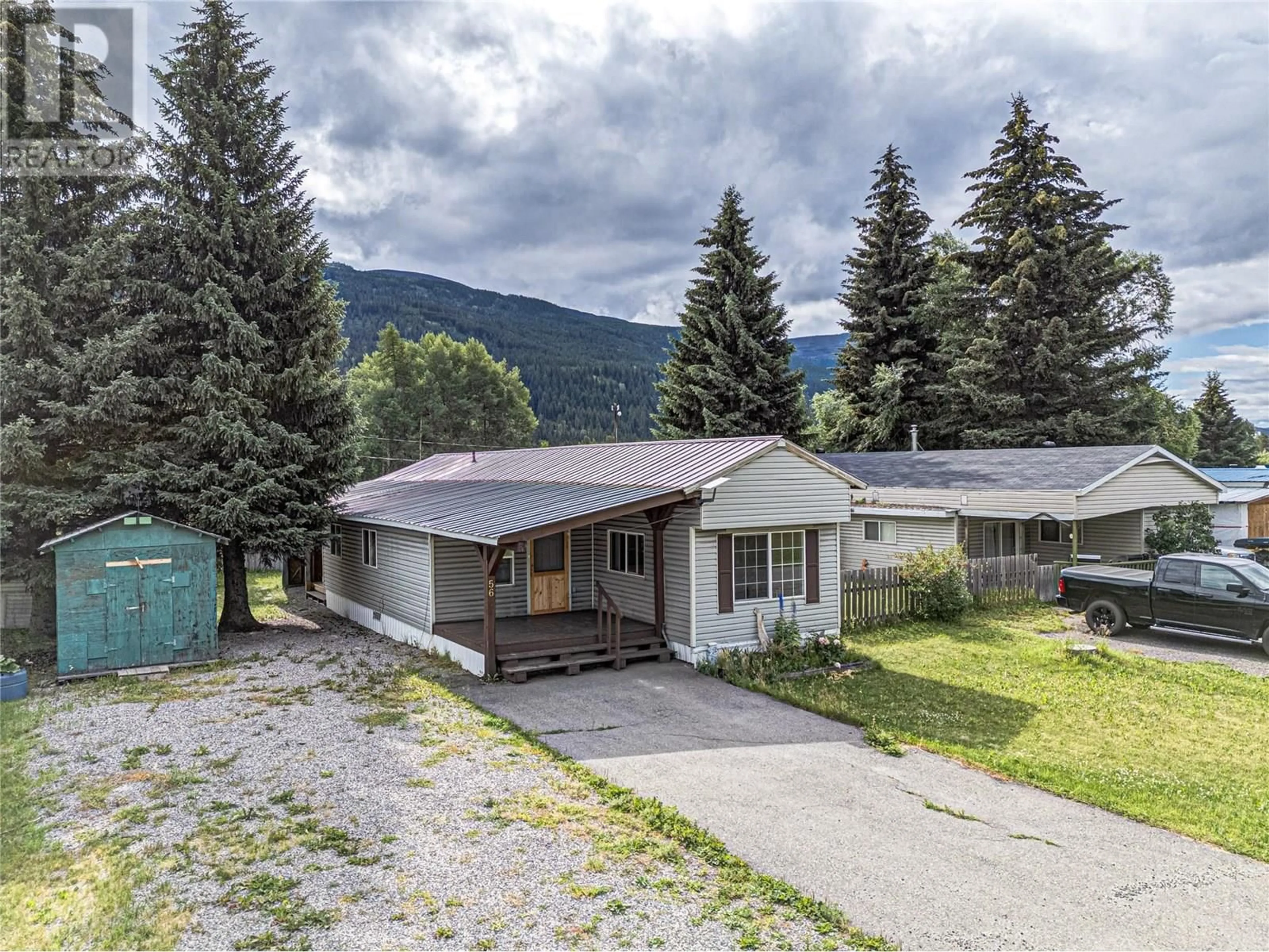 A pic from outside/outdoor area/front of a property/back of a property/a pic from drone, mountain view for 56 - 6272 LOWER ELK VALLEY ROAD, Sparwood British Columbia V0B2G3