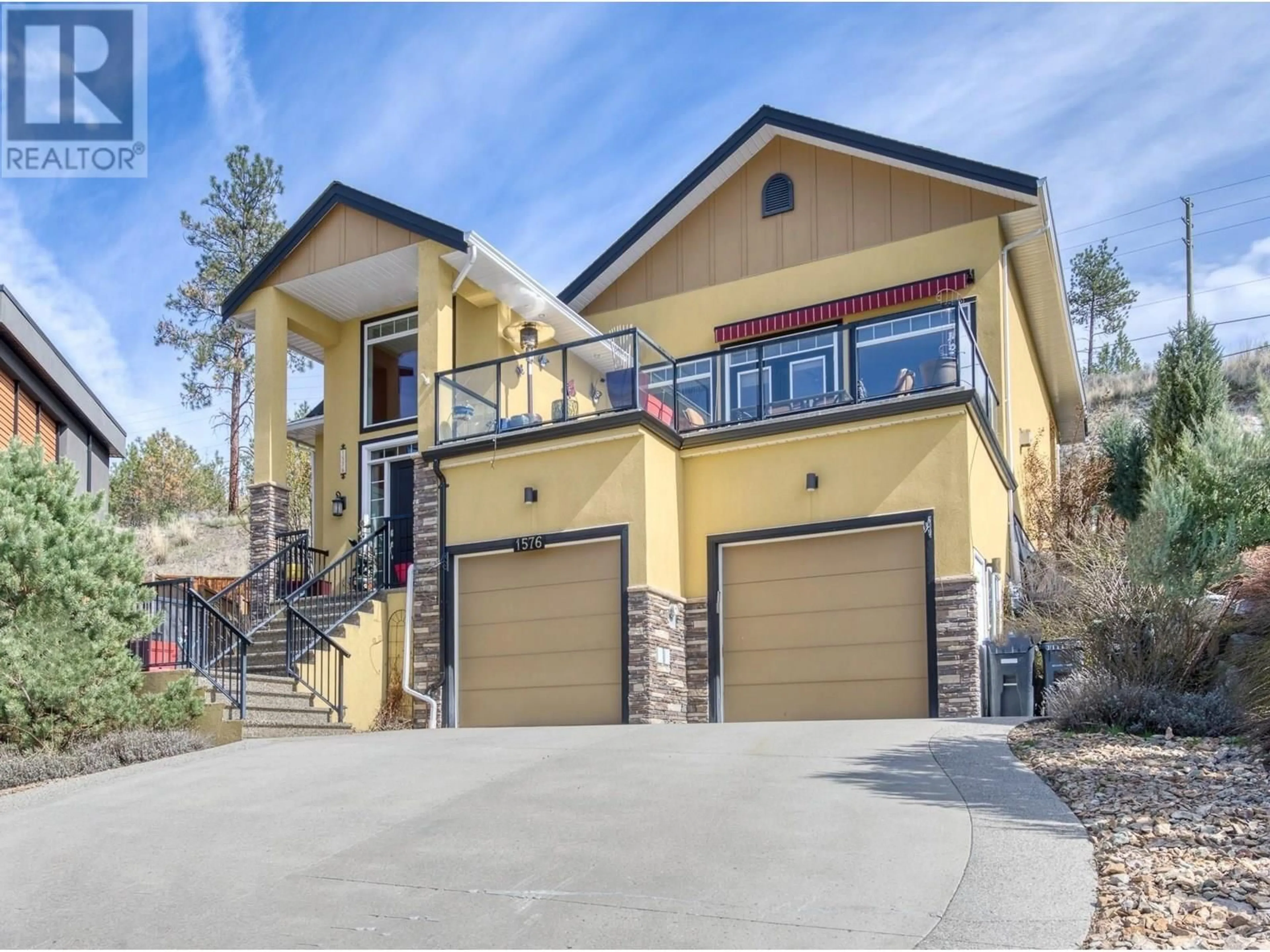 Home with brick exterior material, street for 1576 HOLDEN ROAD, Penticton British Columbia V2A8M9