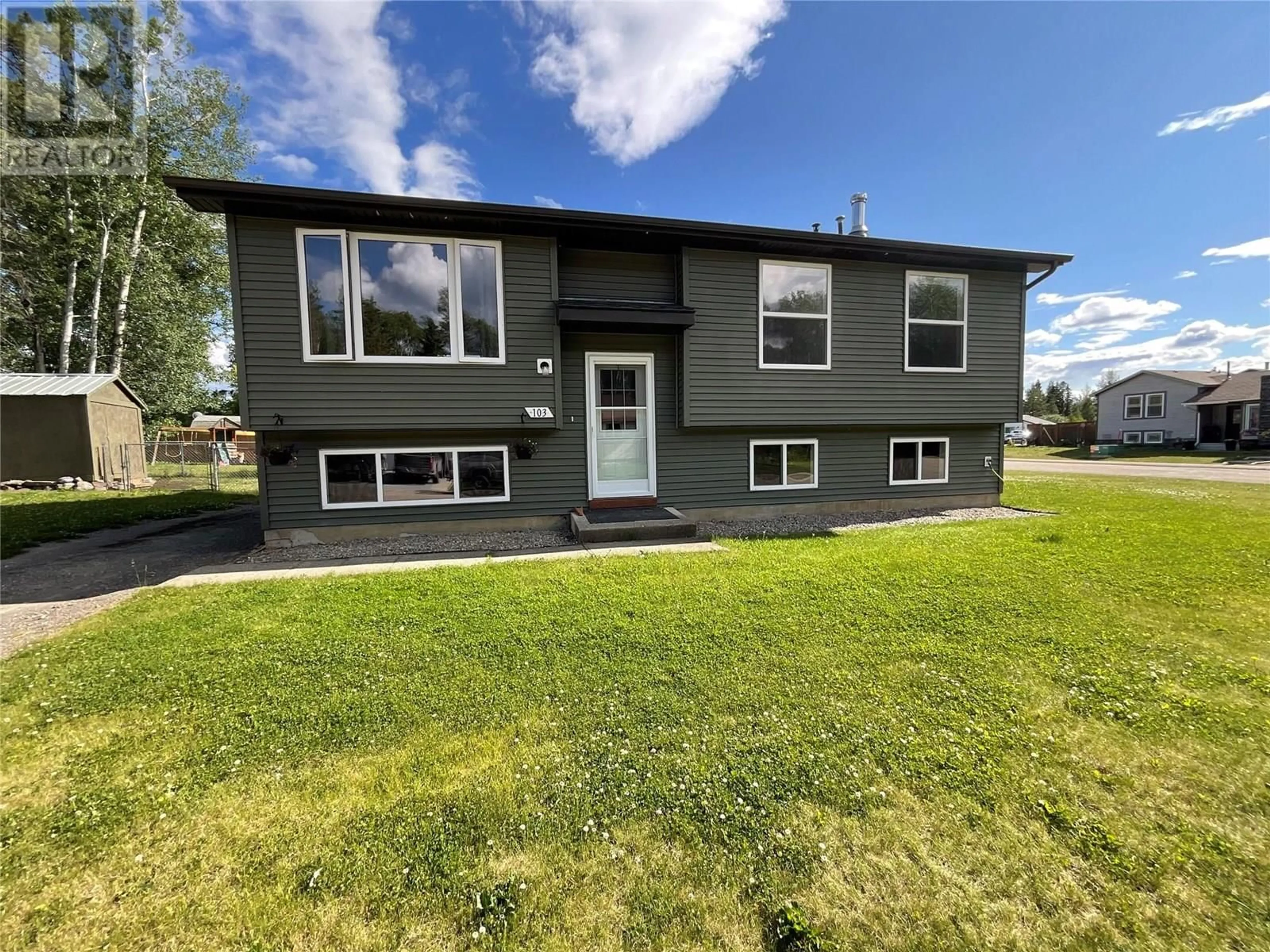Home with vinyl exterior material, street for 103 HAMBROOK LANE, Tumbler Ridge British Columbia V0C2W0