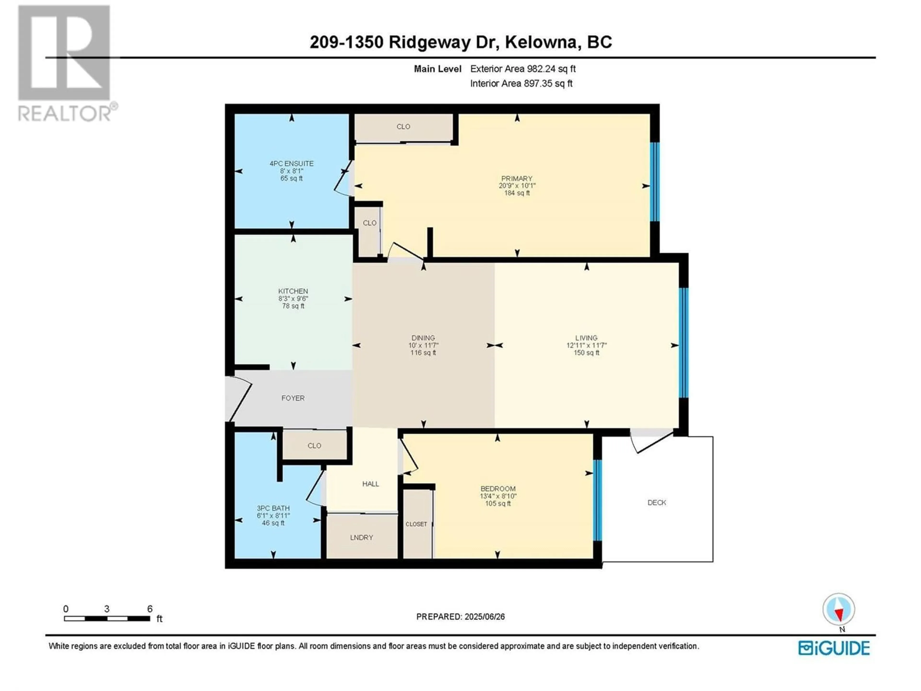 Floor plan for 209 - 1350 RIDGEWAY DRIVE, Kelowna British Columbia V1Y9T8