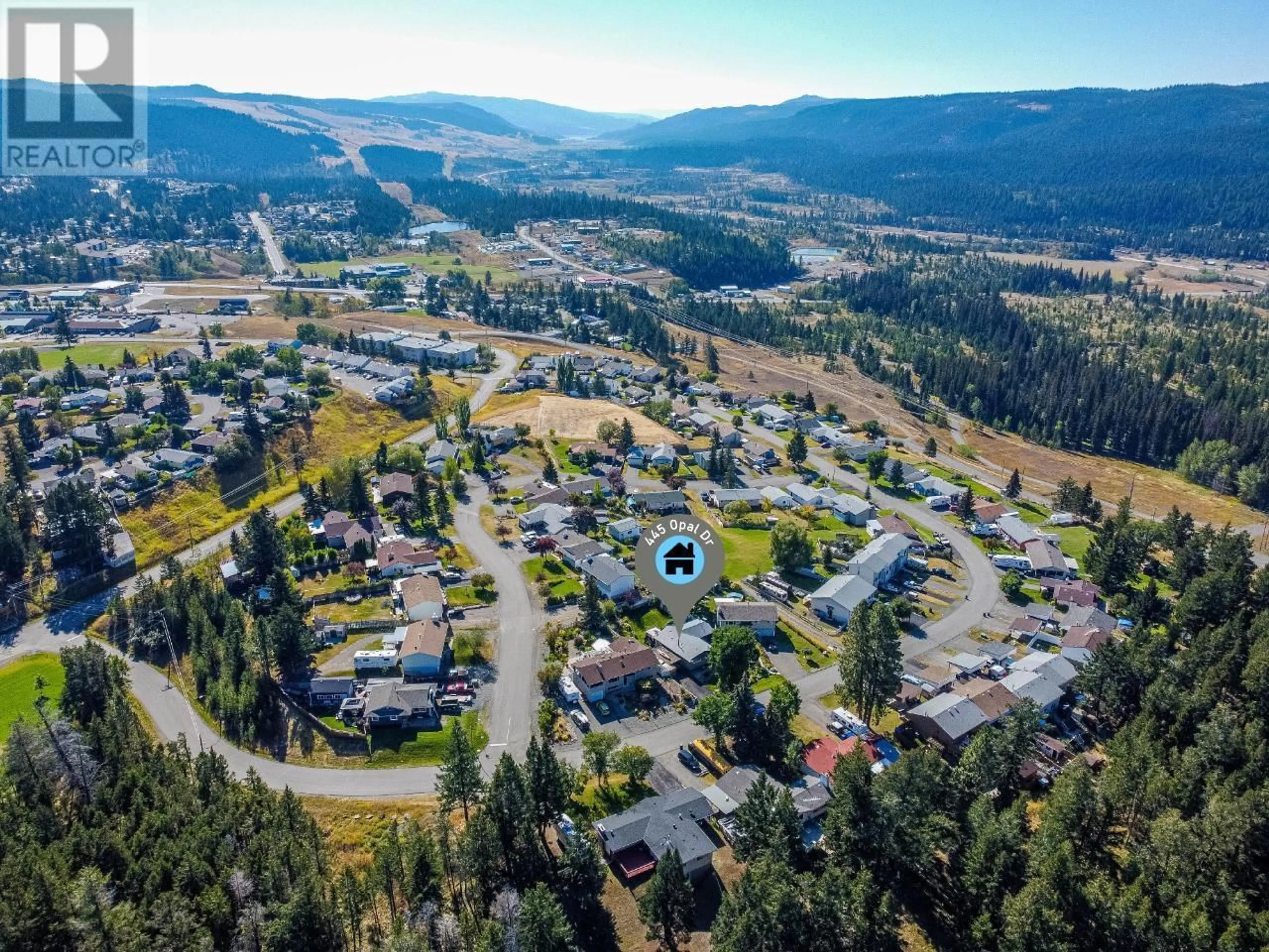 A pic from outside/outdoor area/front of a property/back of a property/a pic from drone, mountain view for 445 OPAL DRIVE, Logan Lake British Columbia v0k1w0
