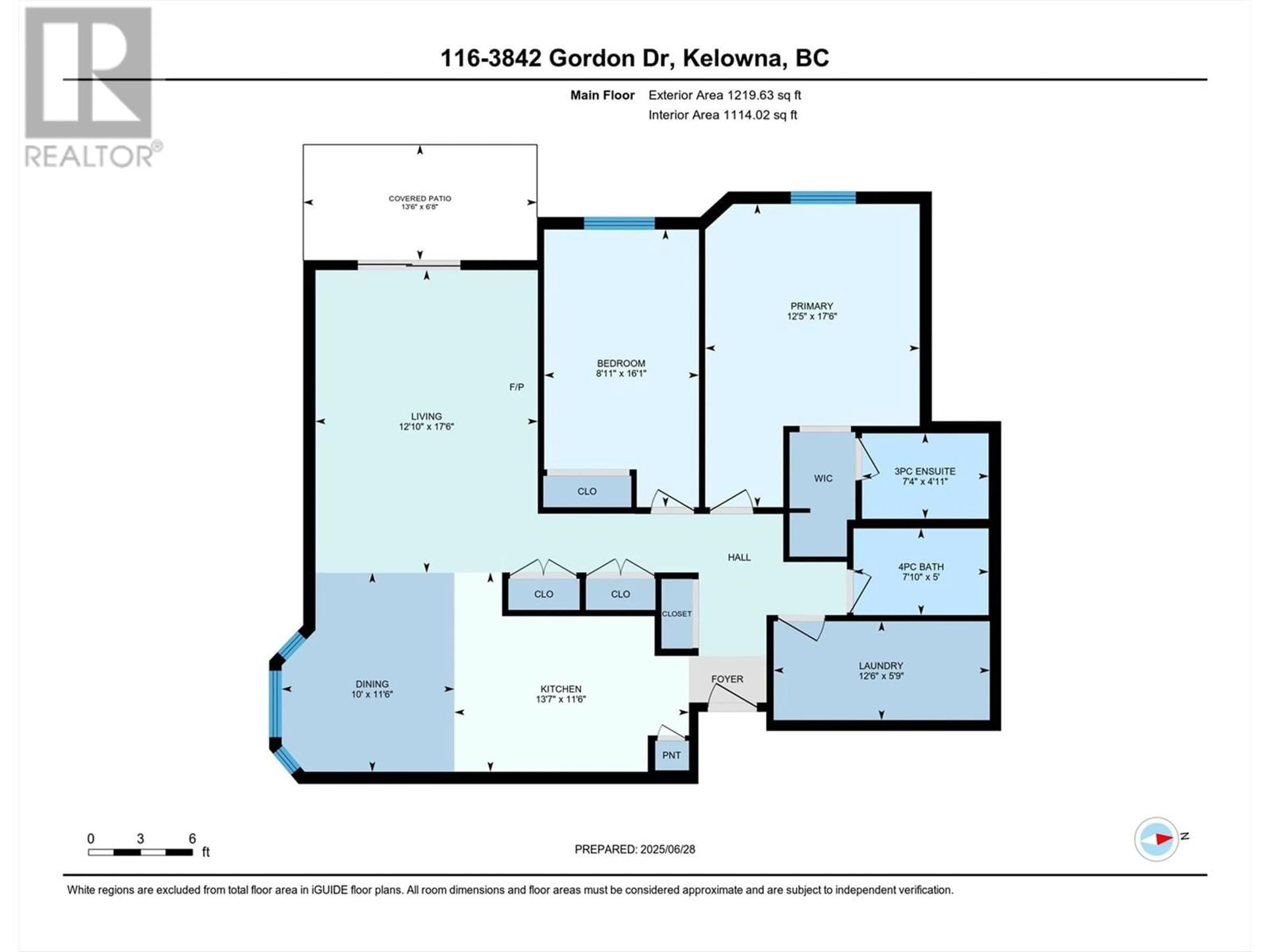 Floor plan for 116 - 3842 GORDON DRIVE, Kelowna British Columbia V1W3G5