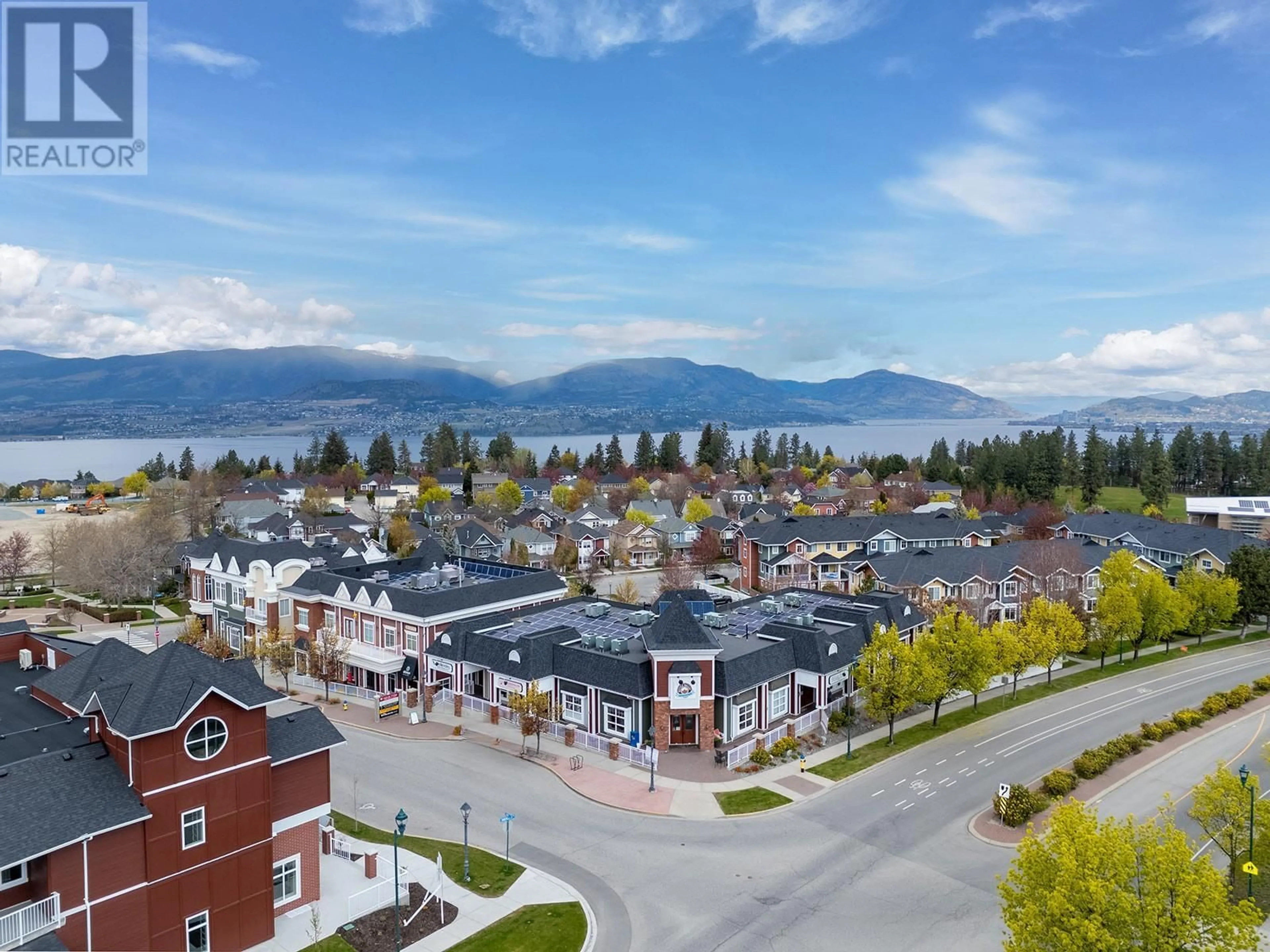 A pic from outside/outdoor area/front of a property/back of a property/a pic from drone, mountain view for 112 - 5300 MAIN STREET, Kelowna British Columbia V1W0C1