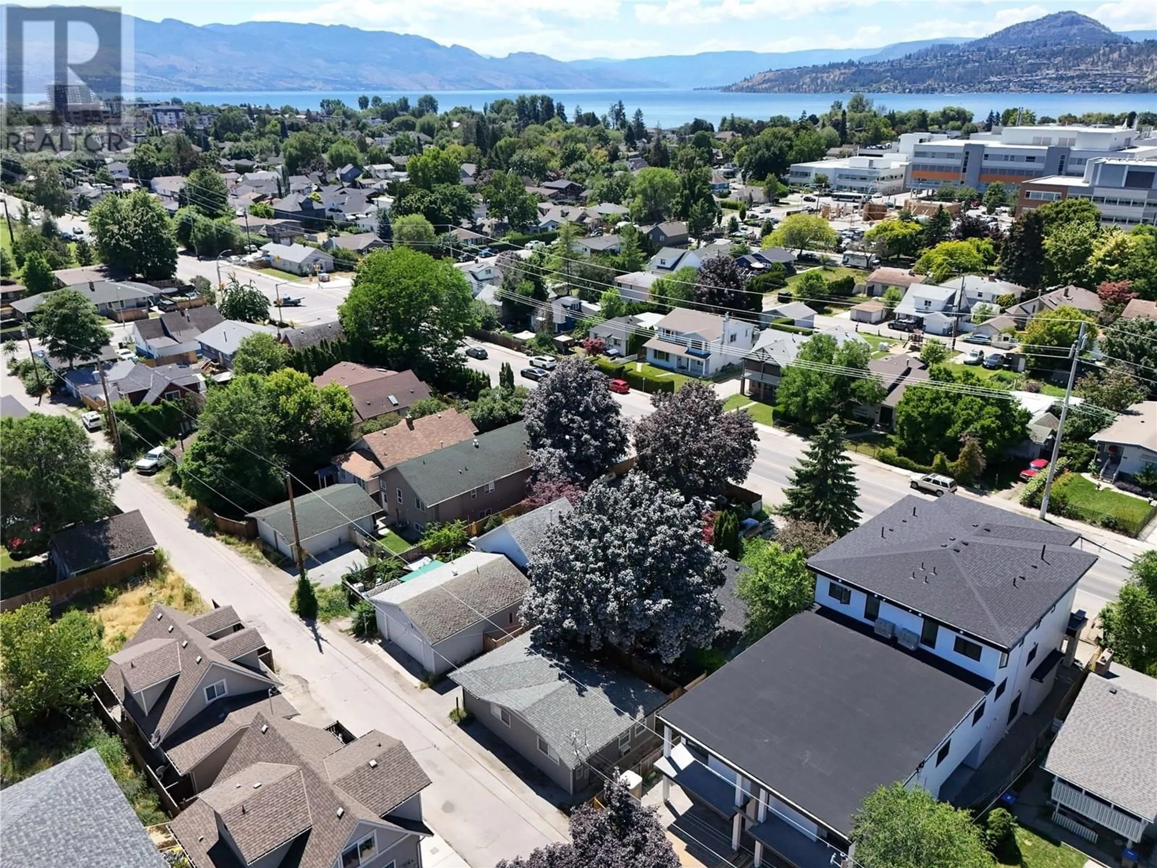 A pic from outside/outdoor area/front of a property/back of a property/a pic from drone, mountain view for 2243 RICHTER STREET, Kelowna British Columbia V1Y2N9