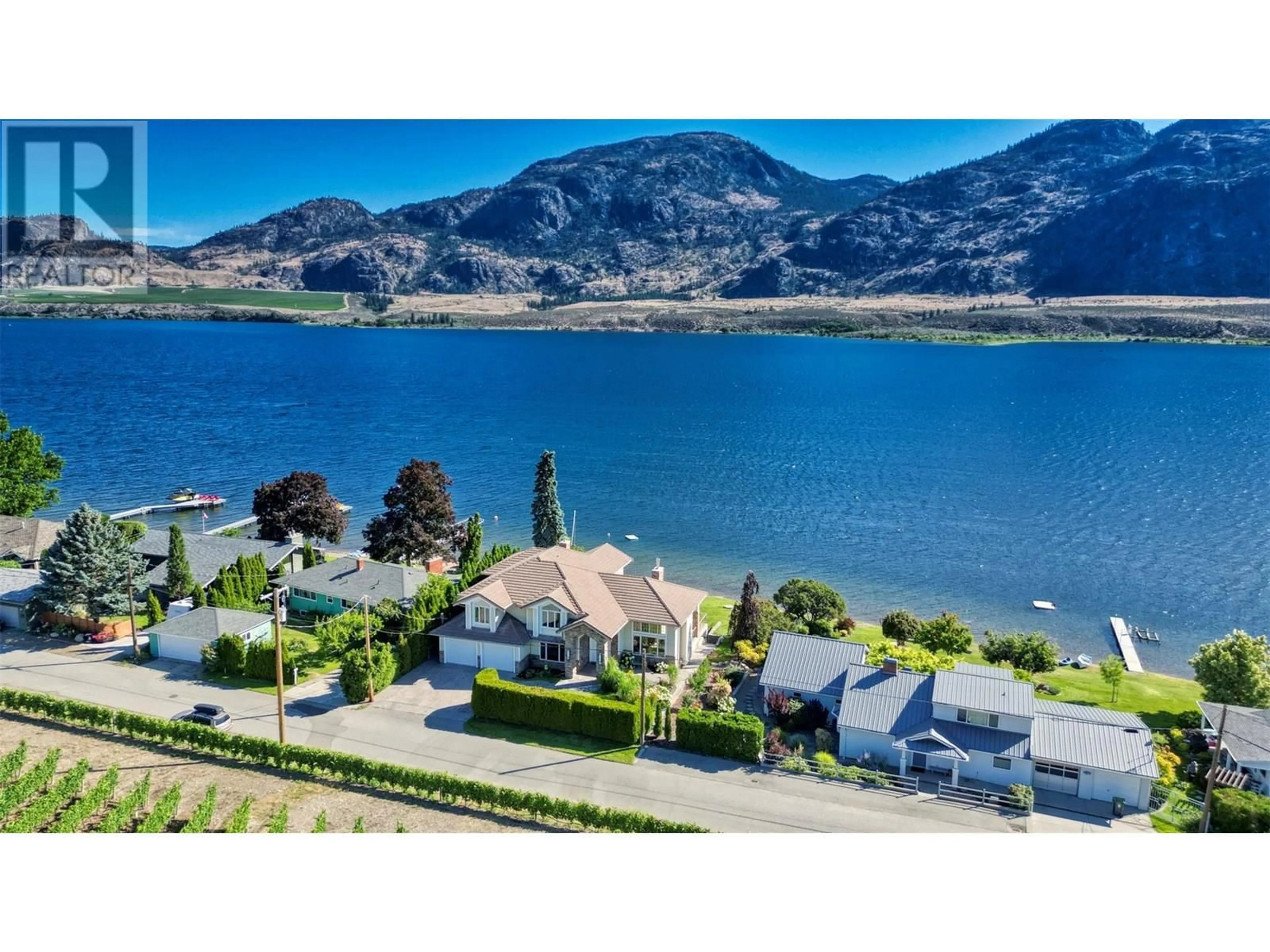 A pic from outside/outdoor area/front of a property/back of a property/a pic from drone, water/lake/river/ocean view for 10411 81ST STREET, Osoyoos British Columbia V0H1V2
