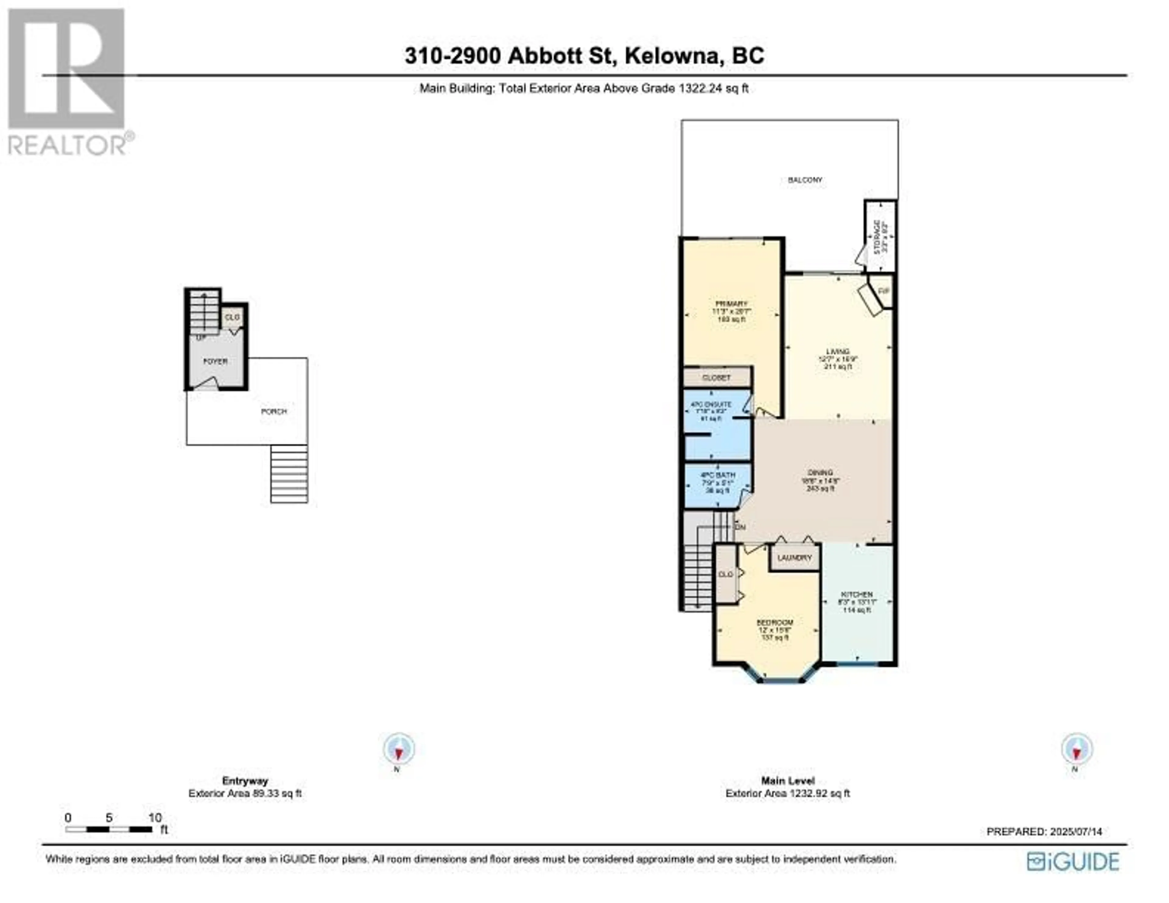 Floor plan for 310 - 2900 ABBOTT STREET, Kelowna British Columbia V1Y1G6