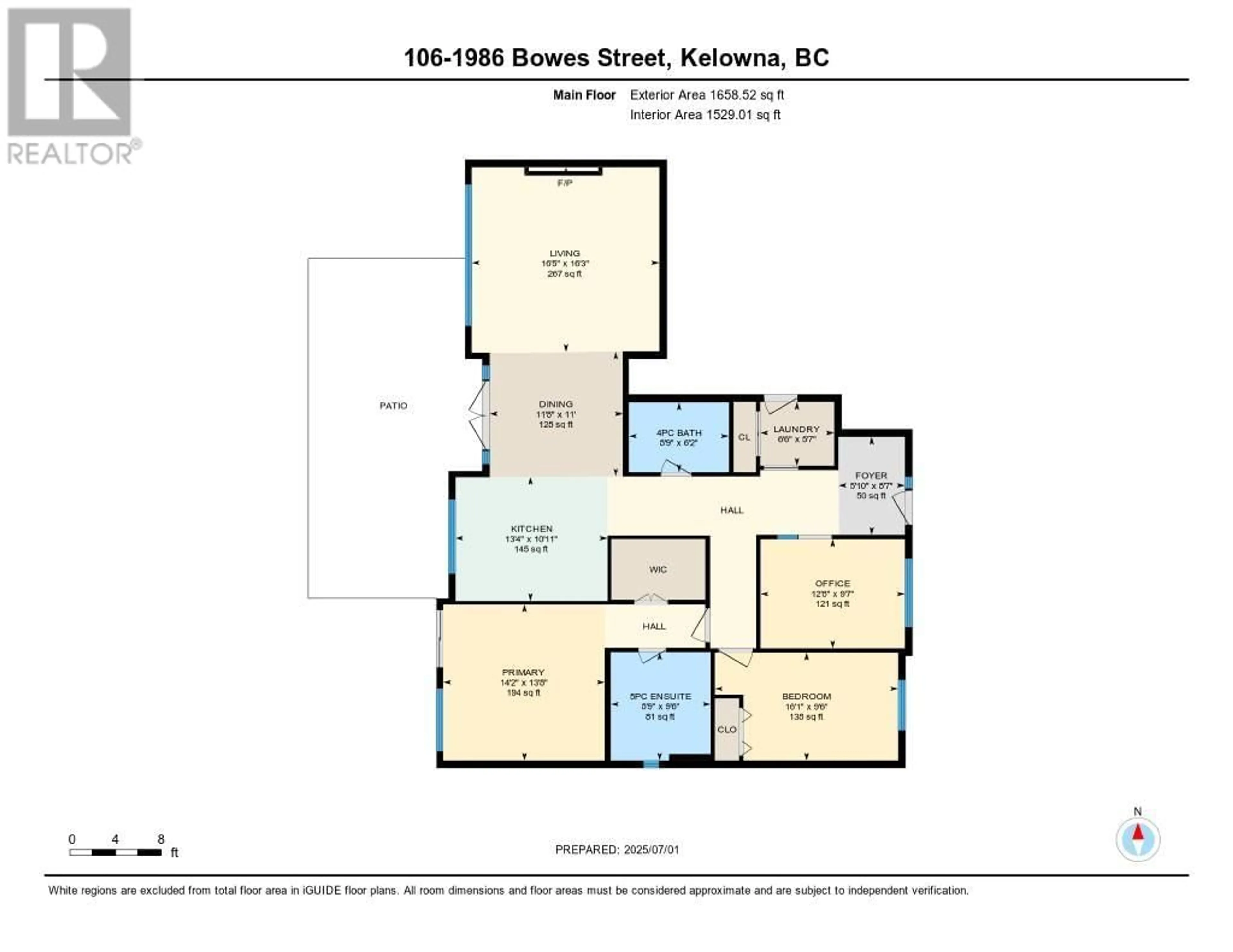 Floor plan for 106 - 1986 BOWES STREET, Kelowna British Columbia V1Y3C3