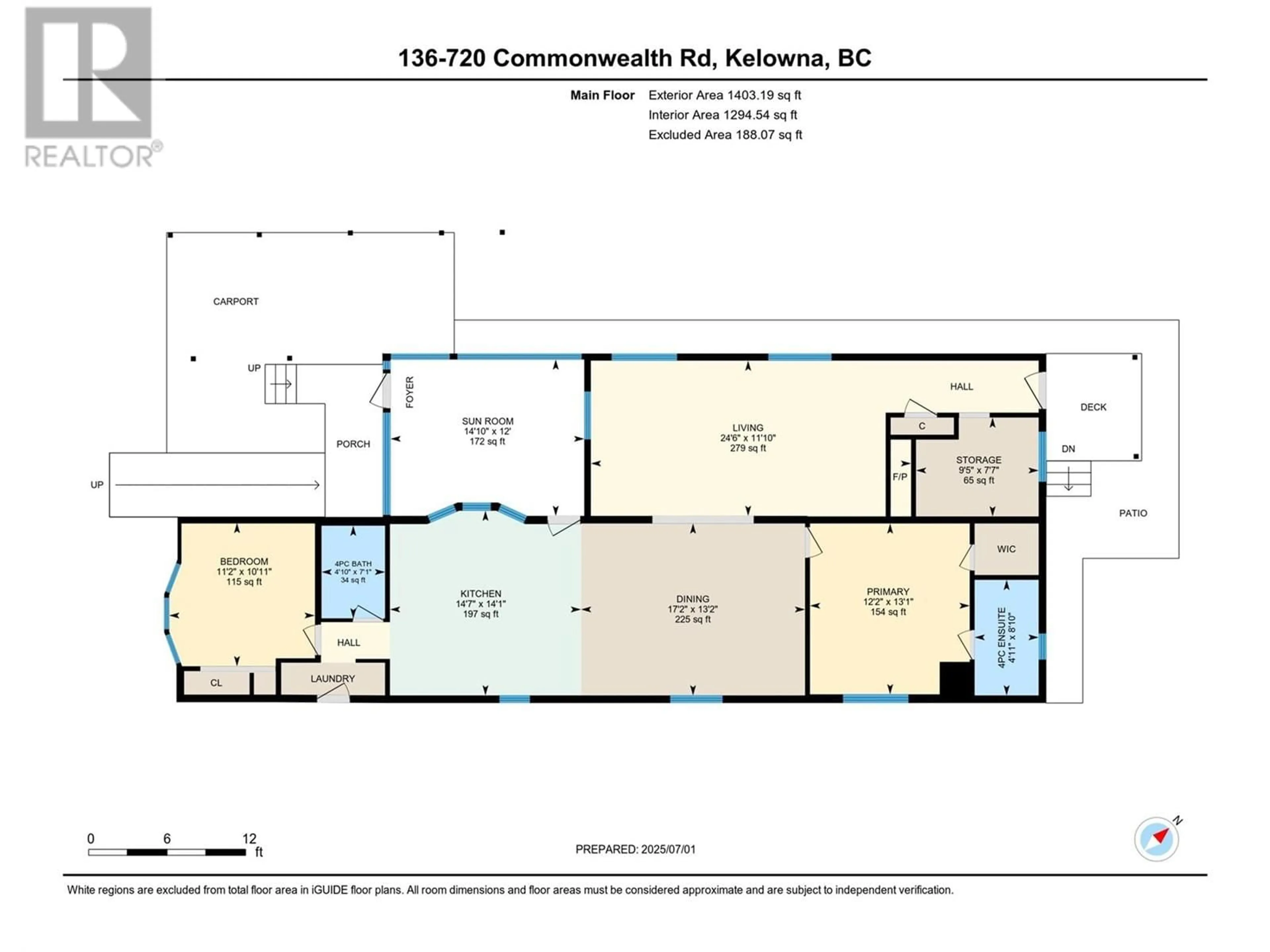 Floor plan for 136 - 720 COMMONWEALTH ROAD, Kelowna British Columbia V4V1R8