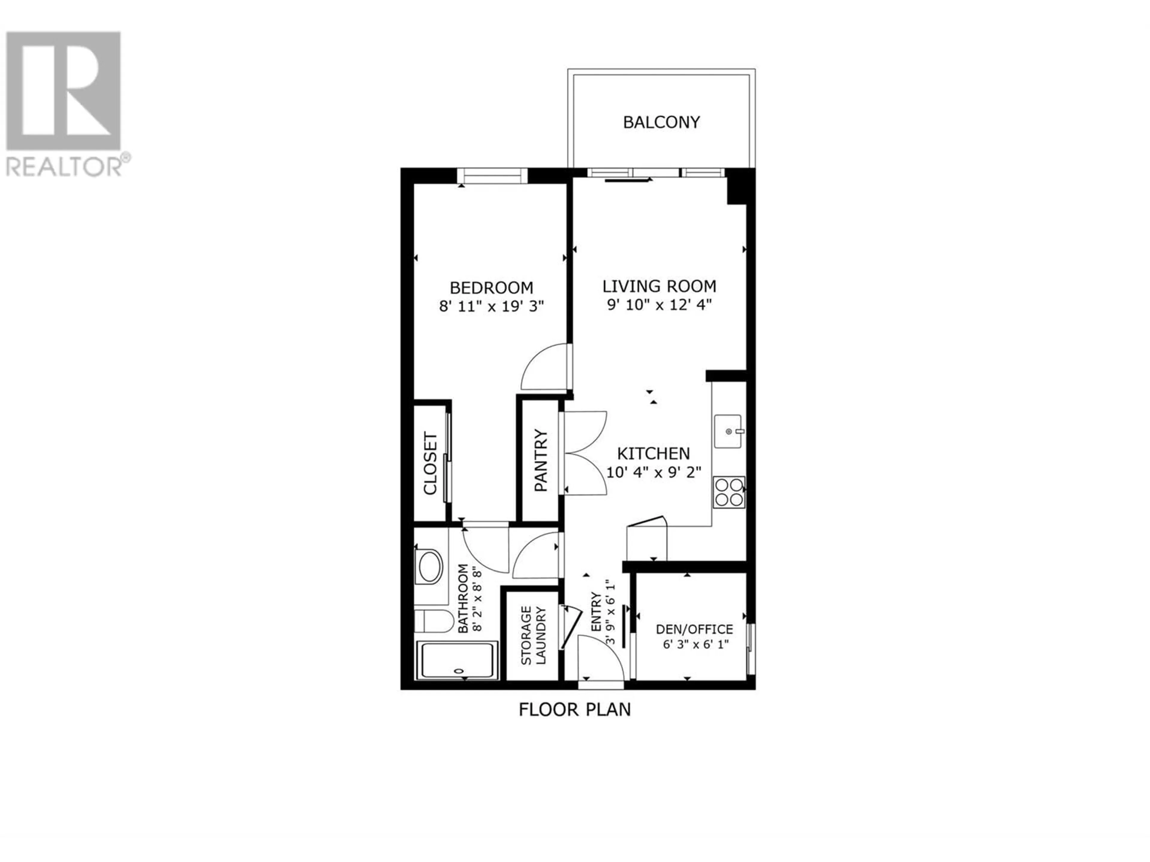 Floor plan for 1703 - 1588 ELLIS STREET, Kelowna British Columbia V1Y0H1