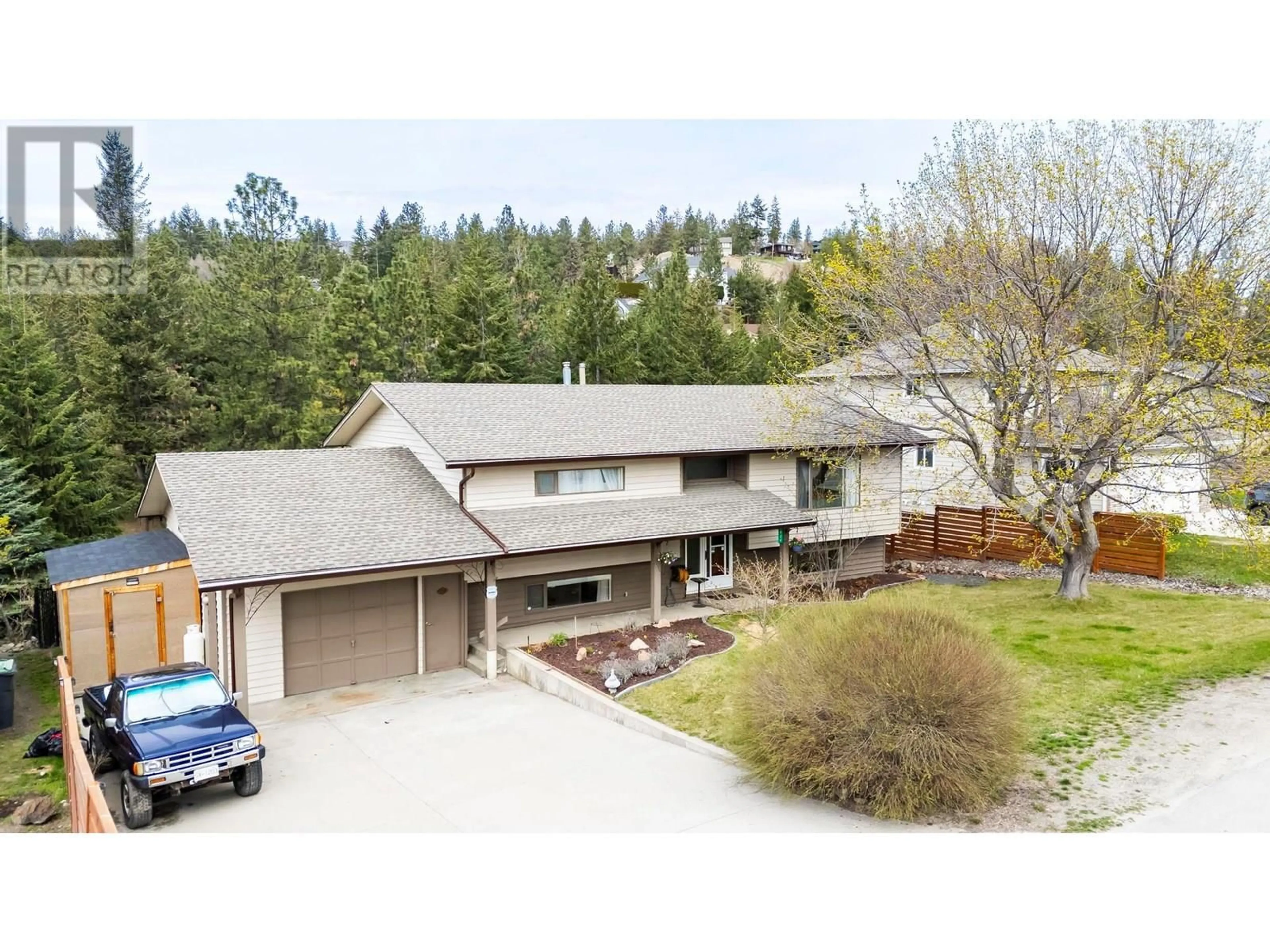 A pic from outside/outdoor area/front of a property/back of a property/a pic from drone, mountain view for 1924 HORIZON DRIVE, West Kelowna British Columbia V1Z3L3