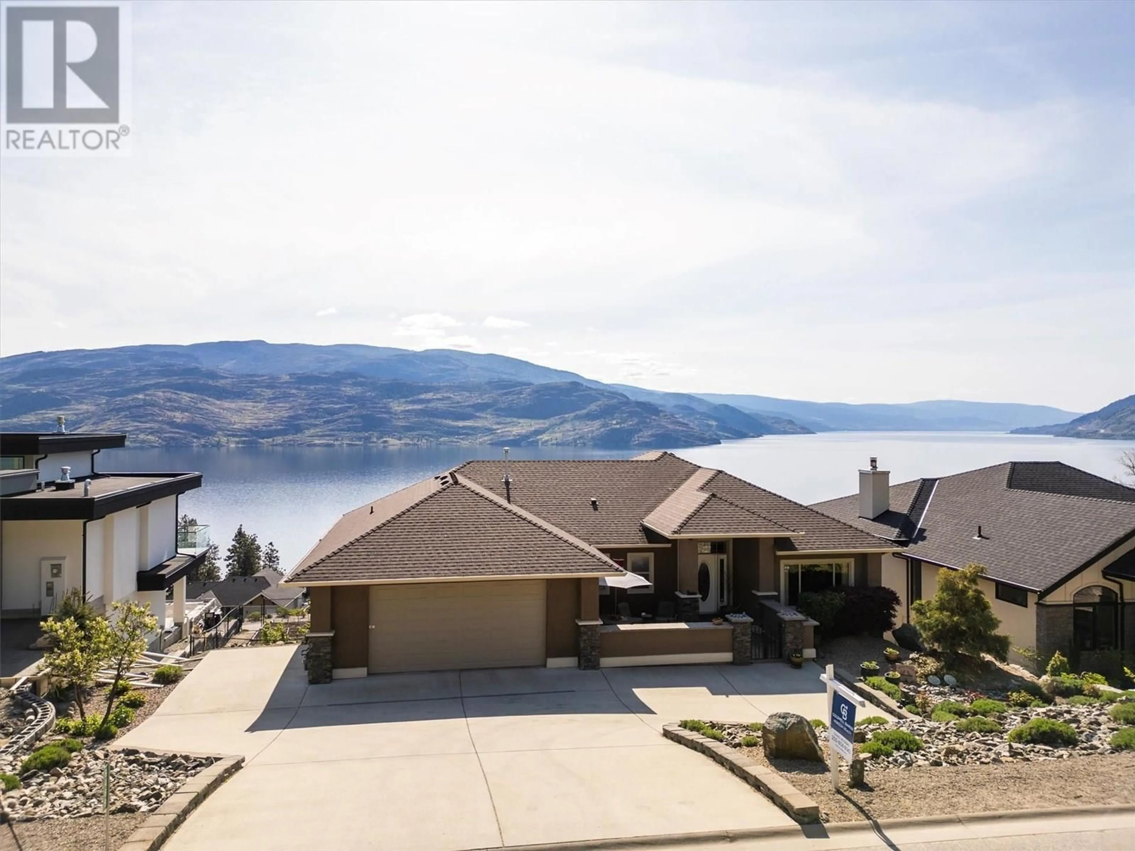 A pic from outside/outdoor area/front of a property/back of a property/a pic from drone, water/lake/river/ocean view for 6469 BULYEA AVENUE, Peachland British Columbia V0H1X7