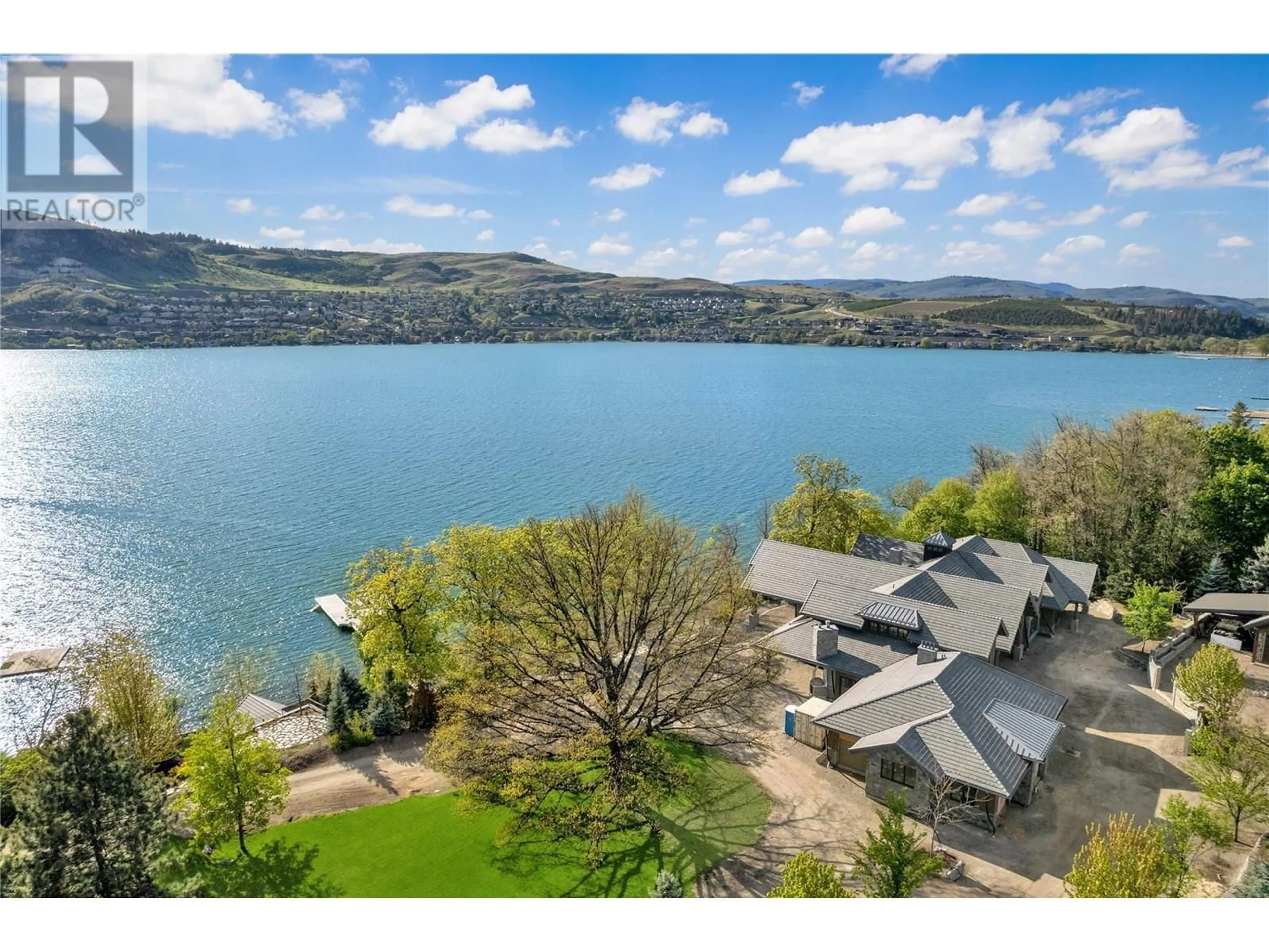A pic from outside/outdoor area/front of a property/back of a property/a pic from drone, water/lake/river/ocean view for 12407 COLDSTREAM CREEK ROAD, Coldstream British Columbia V1B1G2