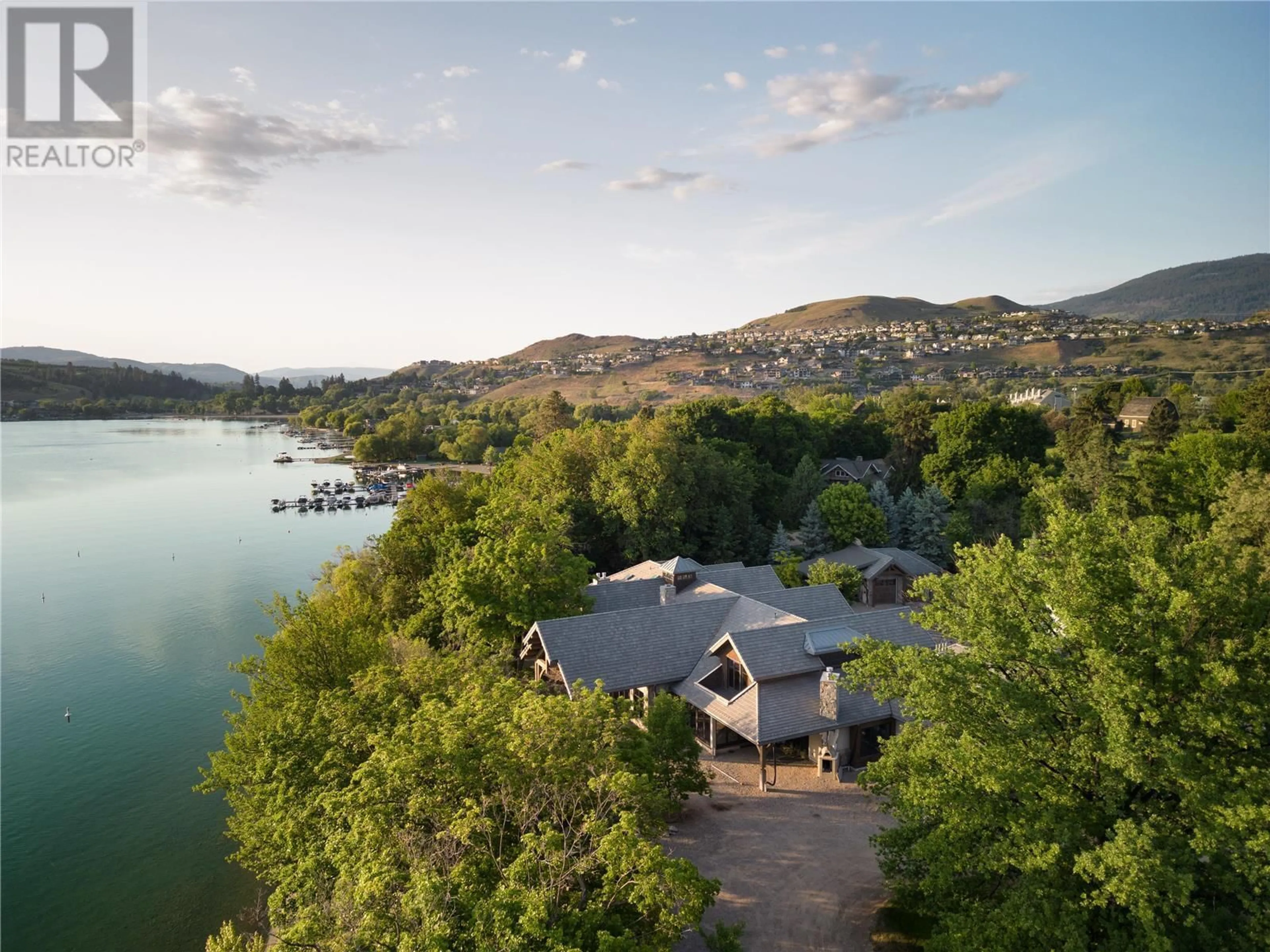 A pic from outside/outdoor area/front of a property/back of a property/a pic from drone, water/lake/river/ocean view for 12407 COLDSTREAM CREEK ROAD, Coldstream British Columbia V1B1G2