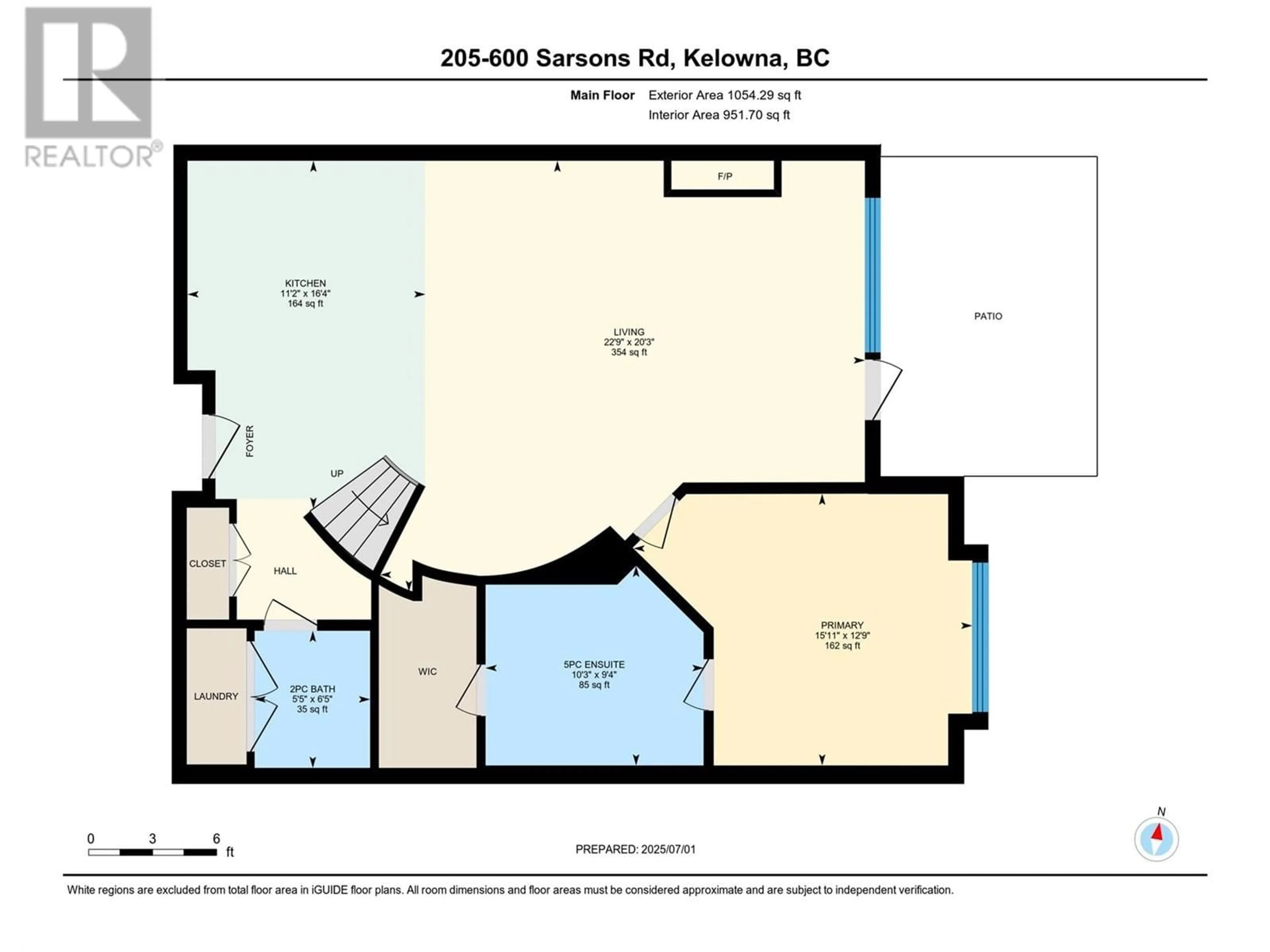 Floor plan for 205 - 600 SARSONS ROAD, Kelowna British Columbia V1W5H5