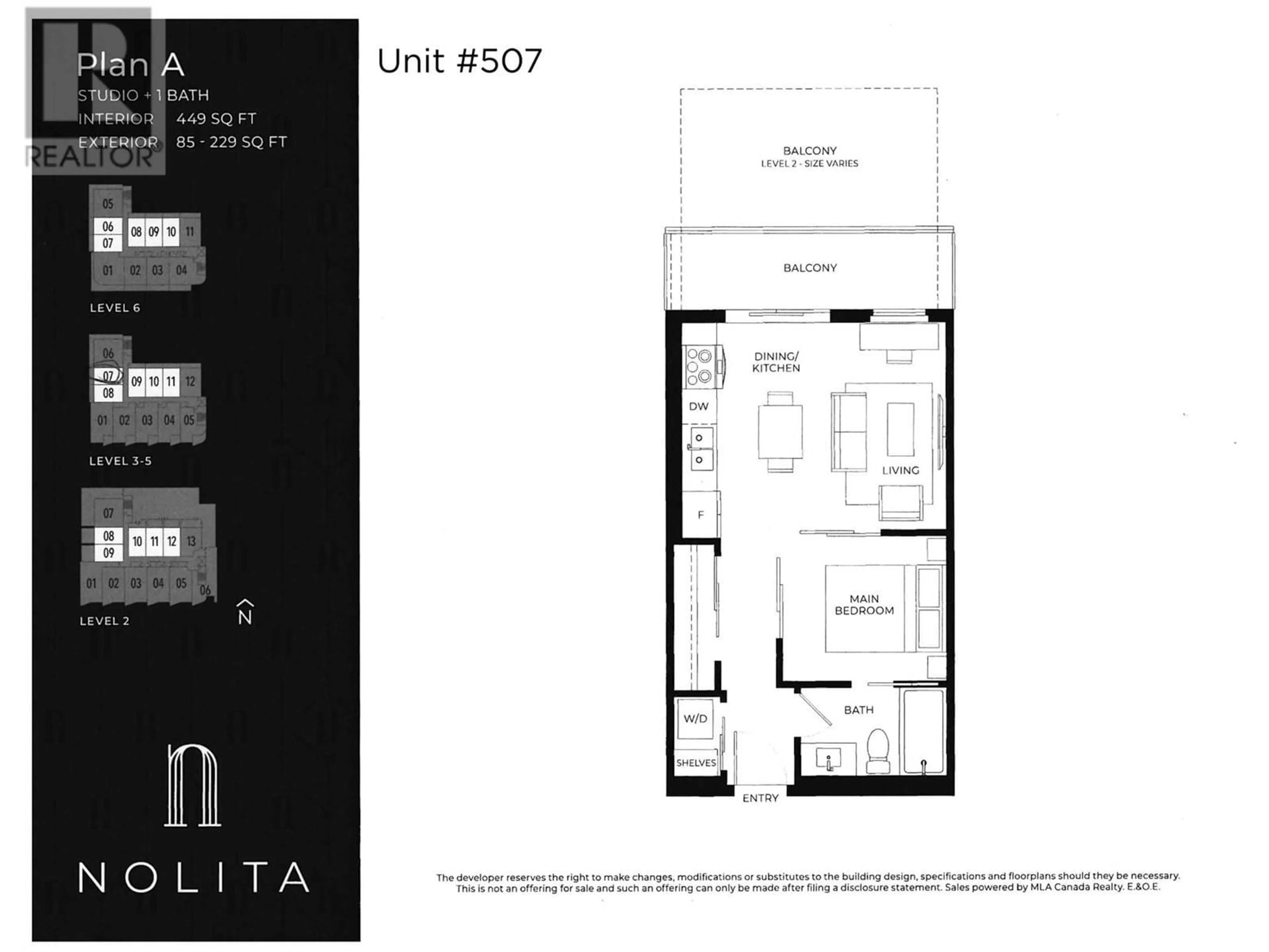 Floor plan for 507 - 620 CORONATION AVENUE, Kelowna British Columbia V1Y7A1
