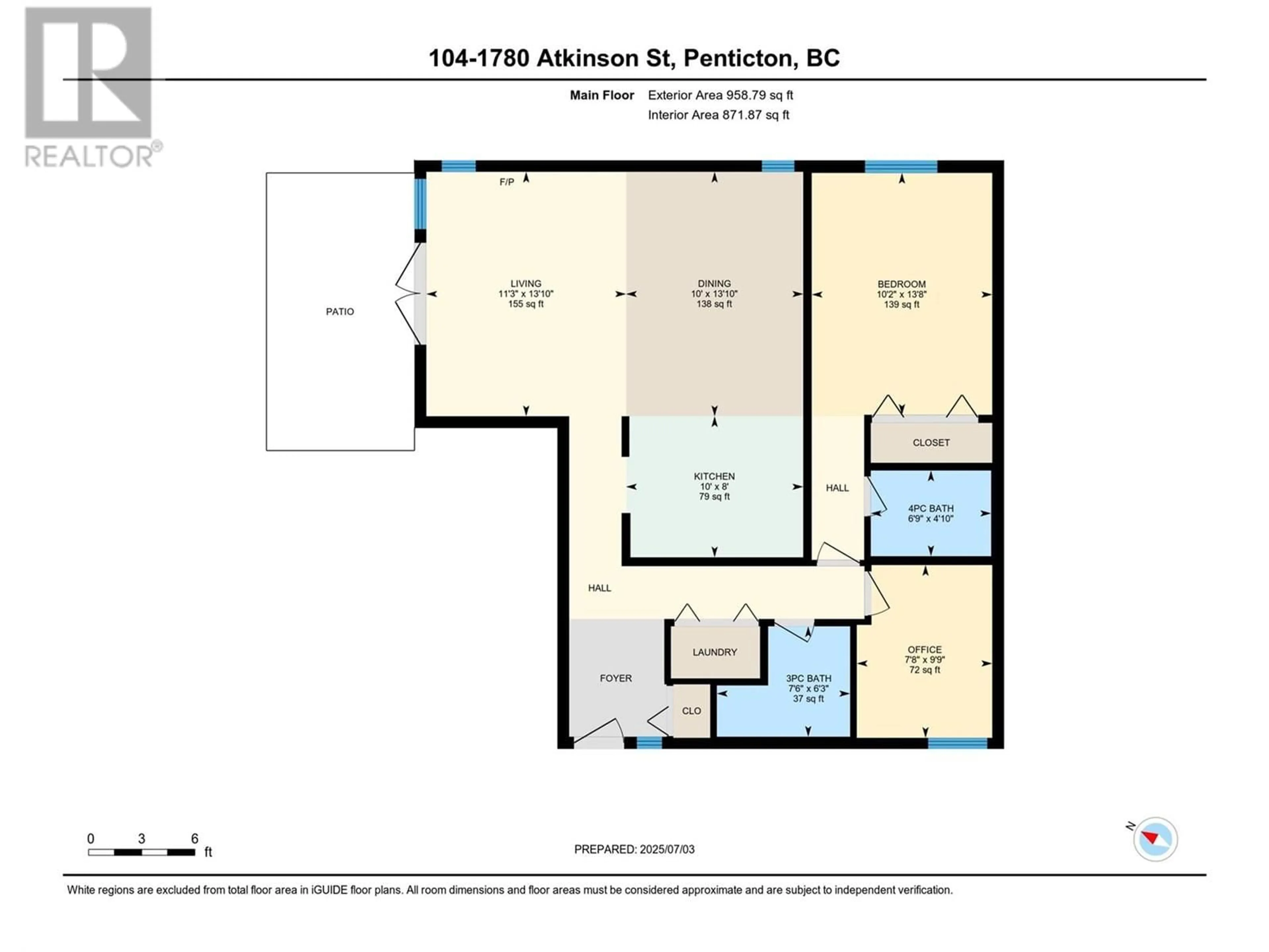Floor plan for 104 - 1780 ATKINSON STREET, Penticton British Columbia V2A7M6