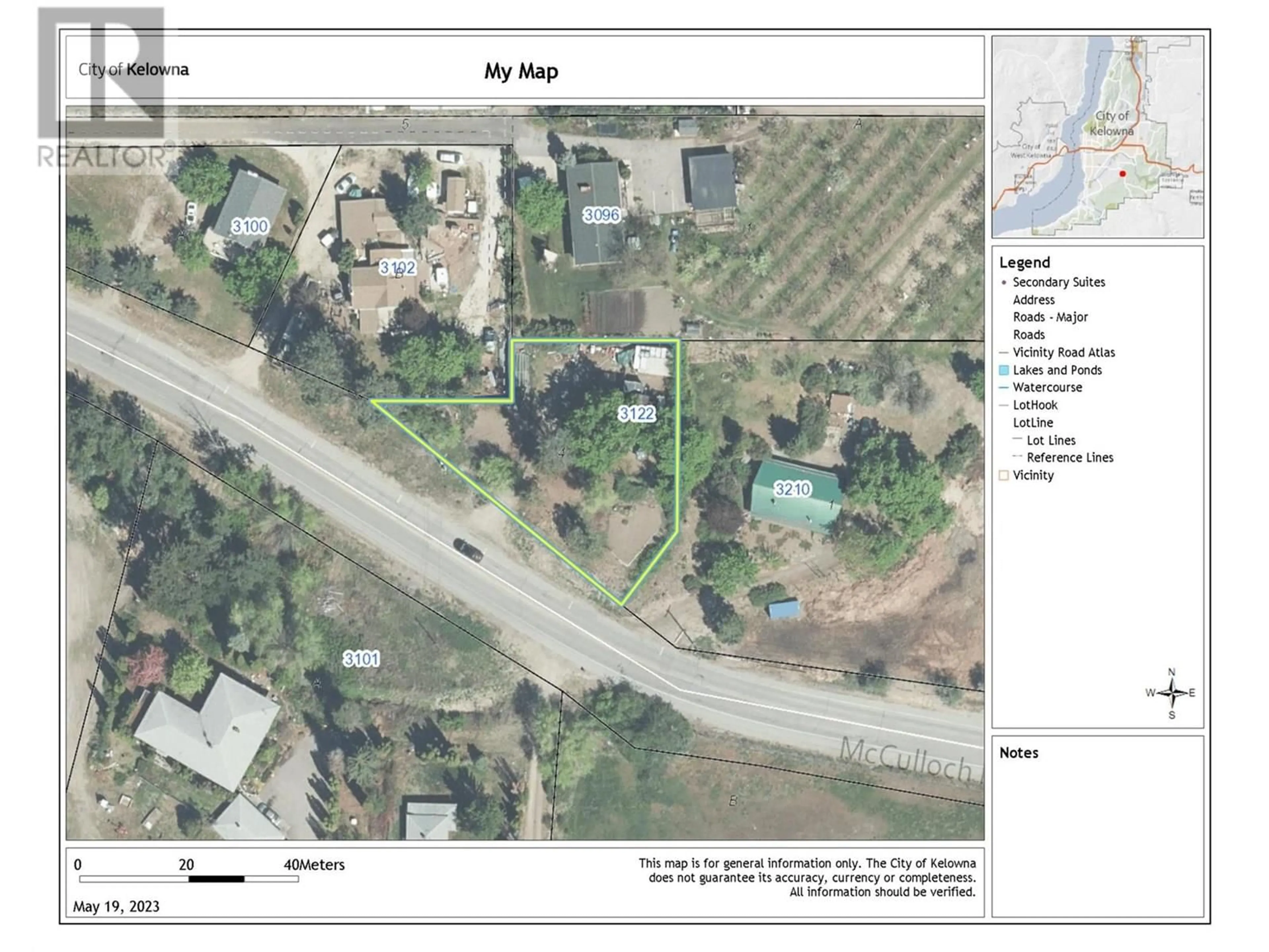 Picture of a map for 3122 MCCULLOCH ROAD, Kelowna British Columbia V1W4G6