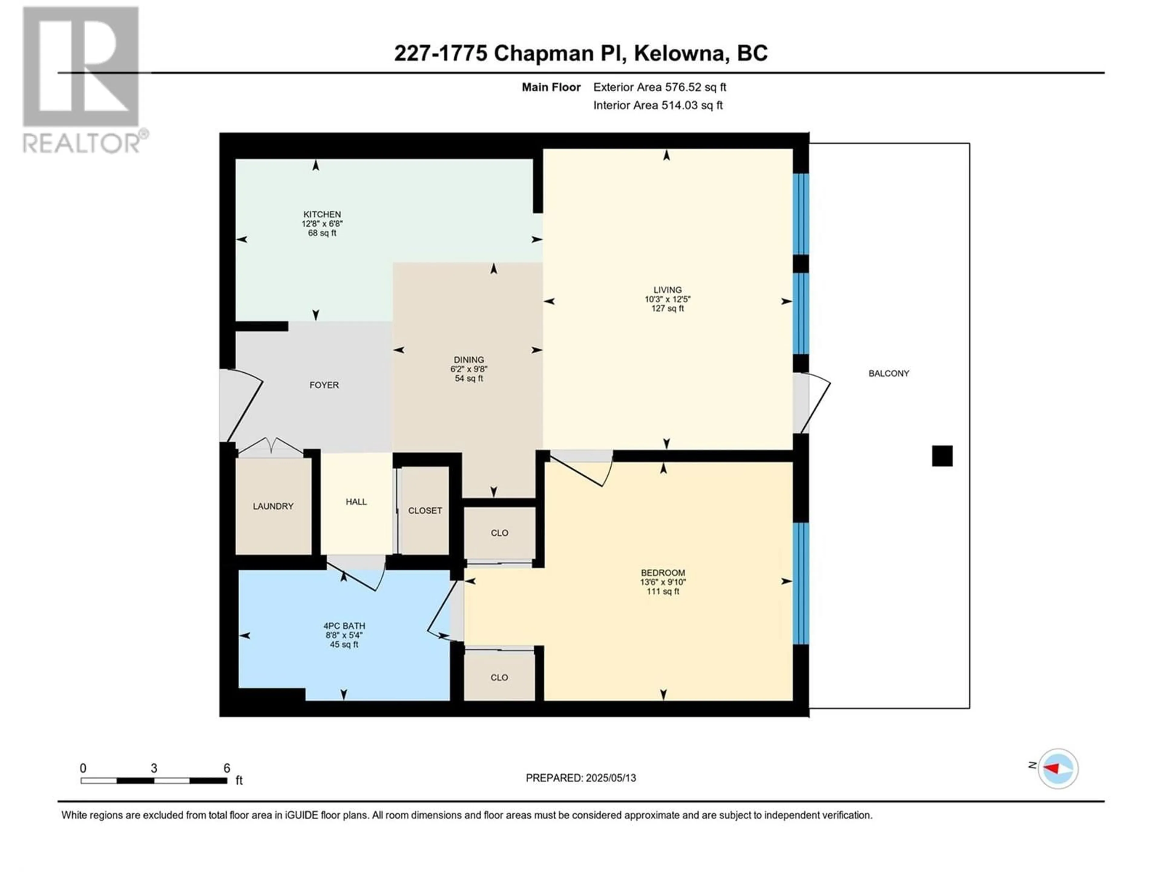 Floor plan for 227 - 1775 CHAPMAN PLACE, Kelowna British Columbia V1Y0G3