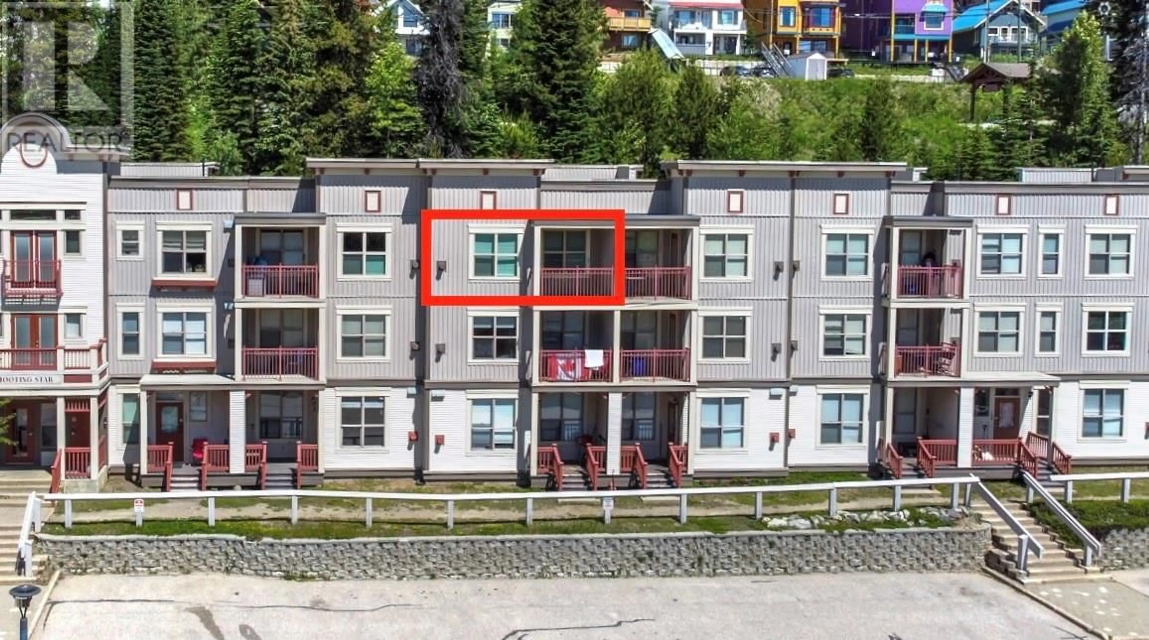 A pic from outside/outdoor area/front of a property/back of a property/a pic from drone, city buildings view from balcony for 306 - 9802 SILVER STAR ROAD, Silver Star British Columbia V1B3M1