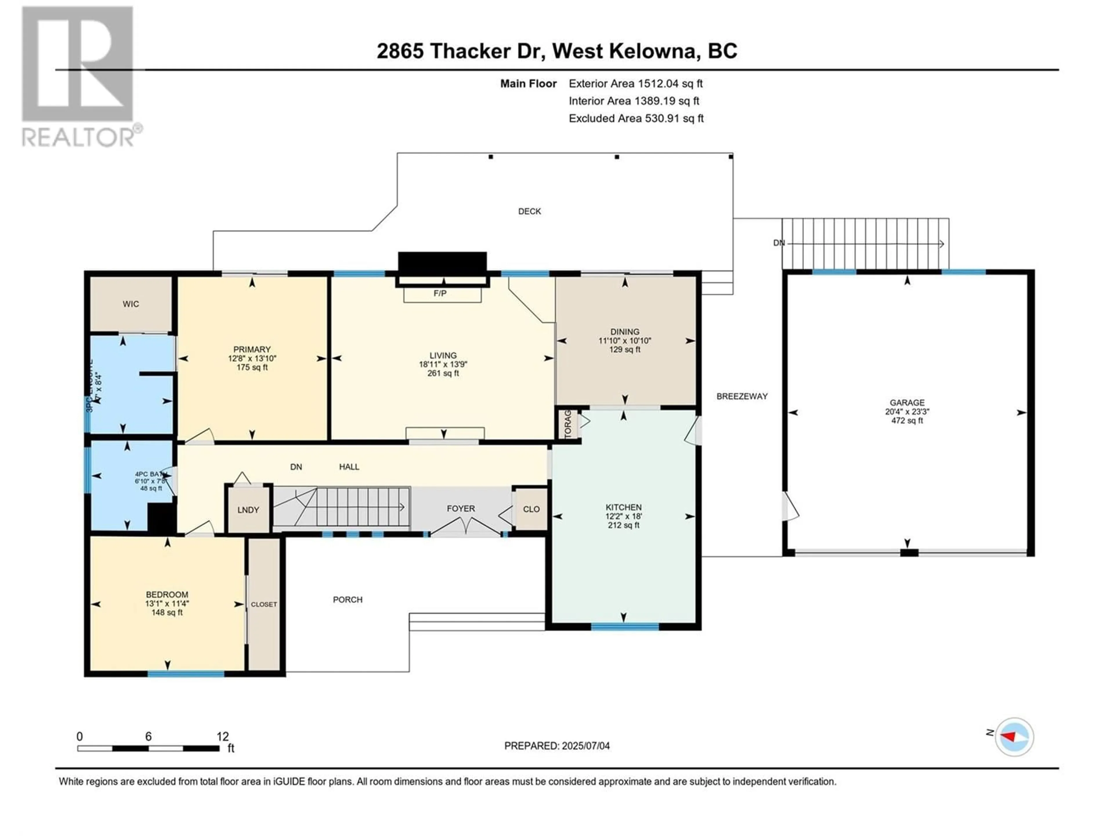 Floor plan for 2865 THACKER DRIVE, West Kelowna British Columbia V1Z1W7