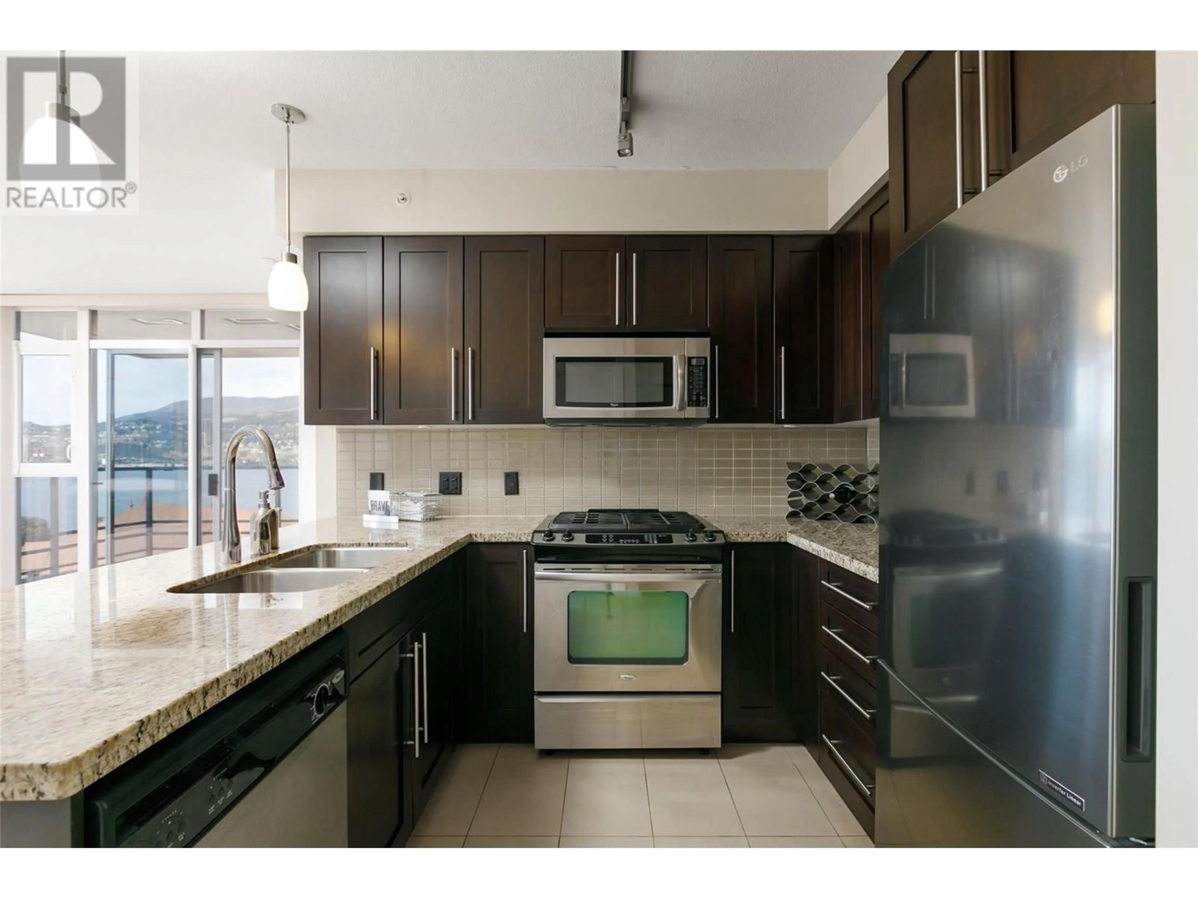 Standard kitchen, ceramic/tile floor for 1207 - 1075 SUNSET DRIVE, Kelowna British Columbia V1Y9Y9