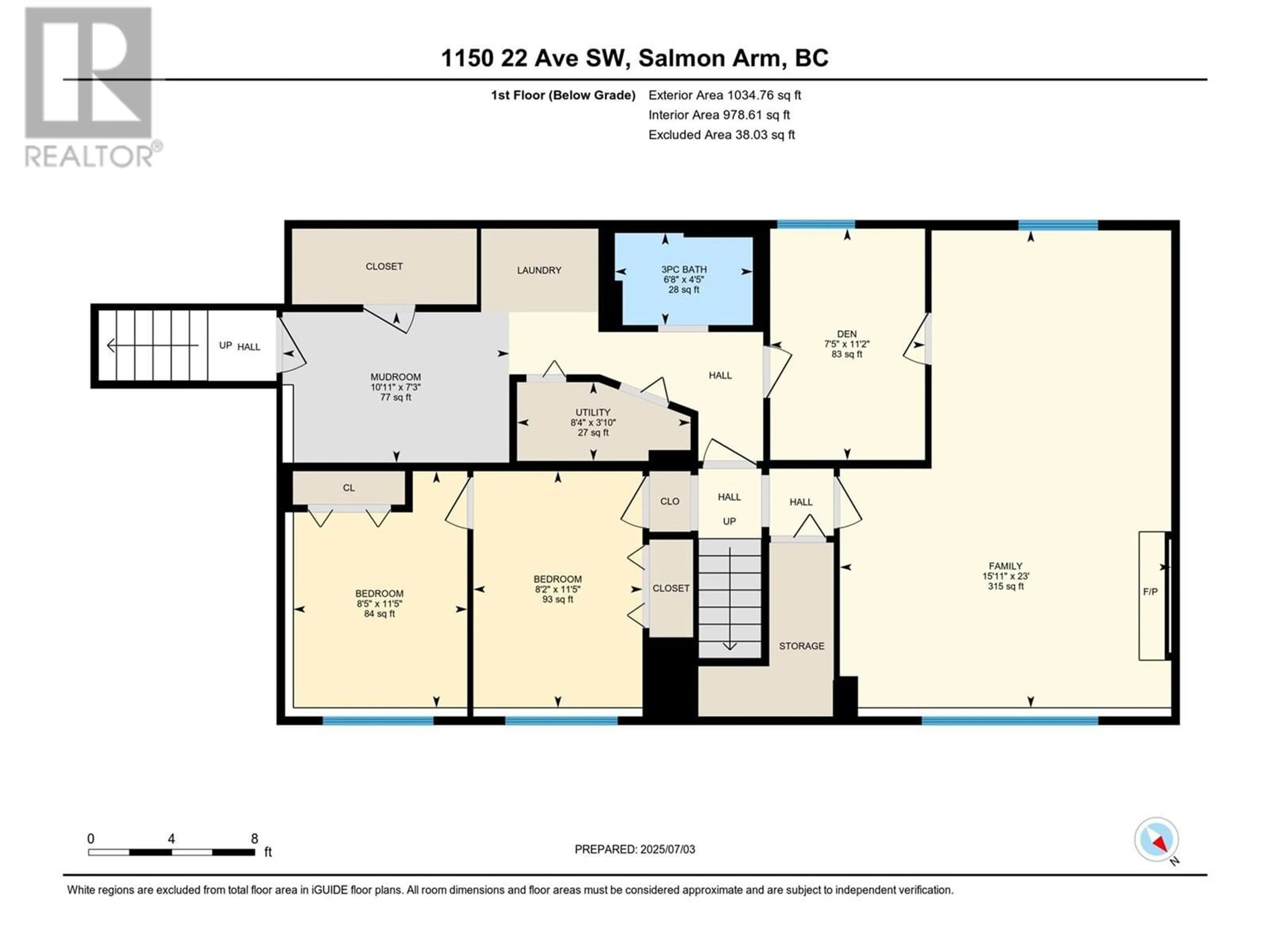 Floor plan for 1150 22 AVENUE SOUTHWEST, Salmon Arm British Columbia V1E1N1
