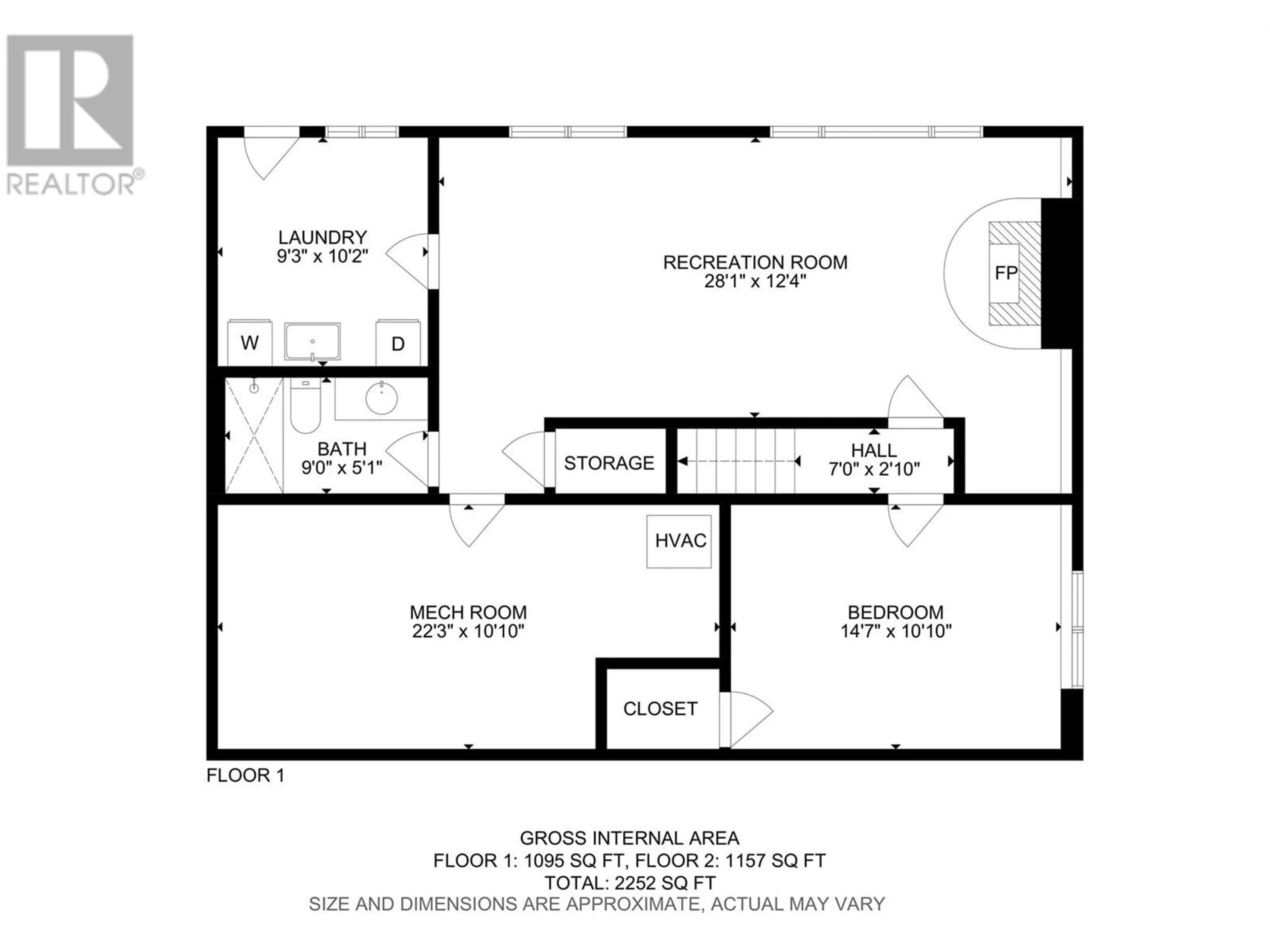 Floor plan for 2300 CHARLESWOOD DRIVE, Kelowna British Columbia V1P1E4