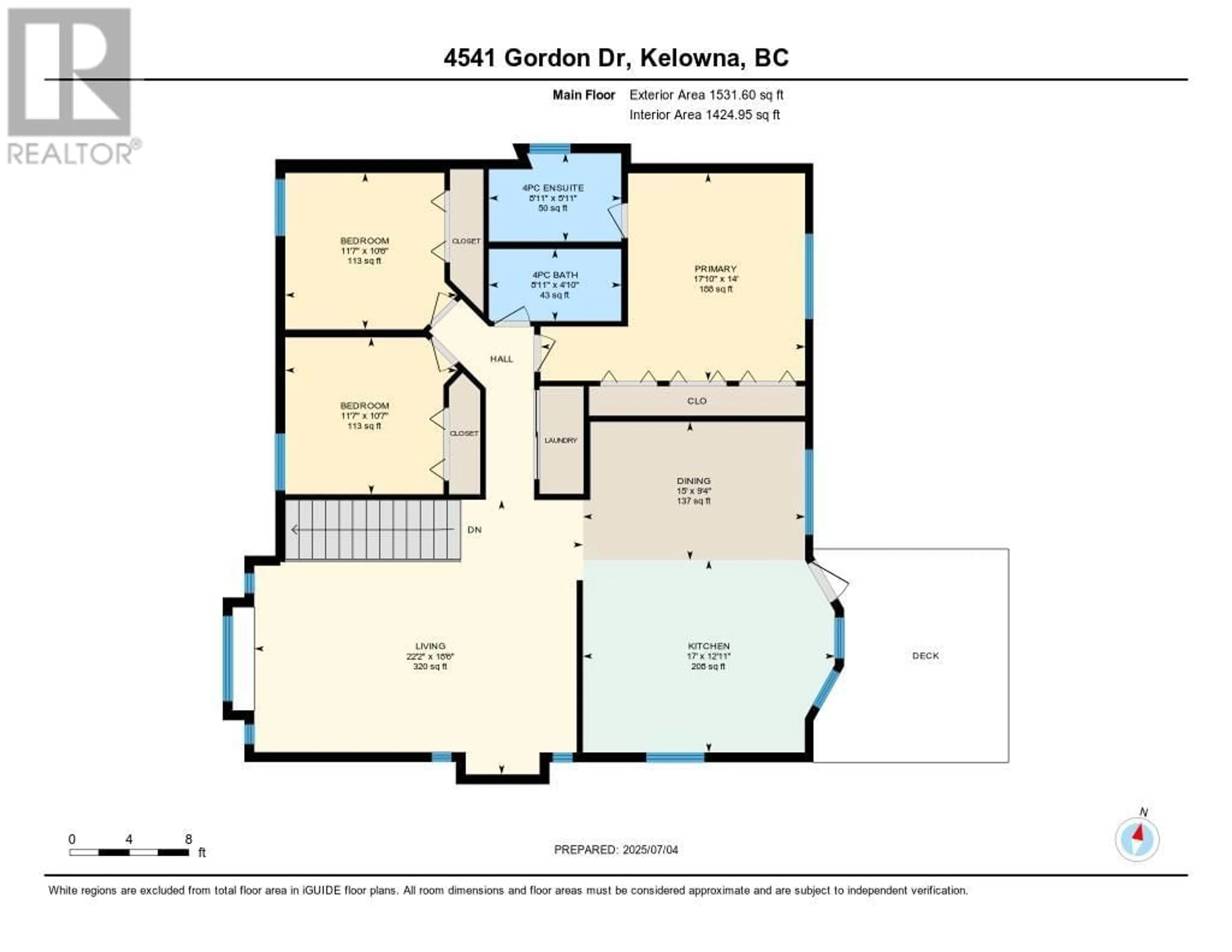 Floor plan for 4541 GORDON DRIVE, Kelowna British Columbia V1W1T3