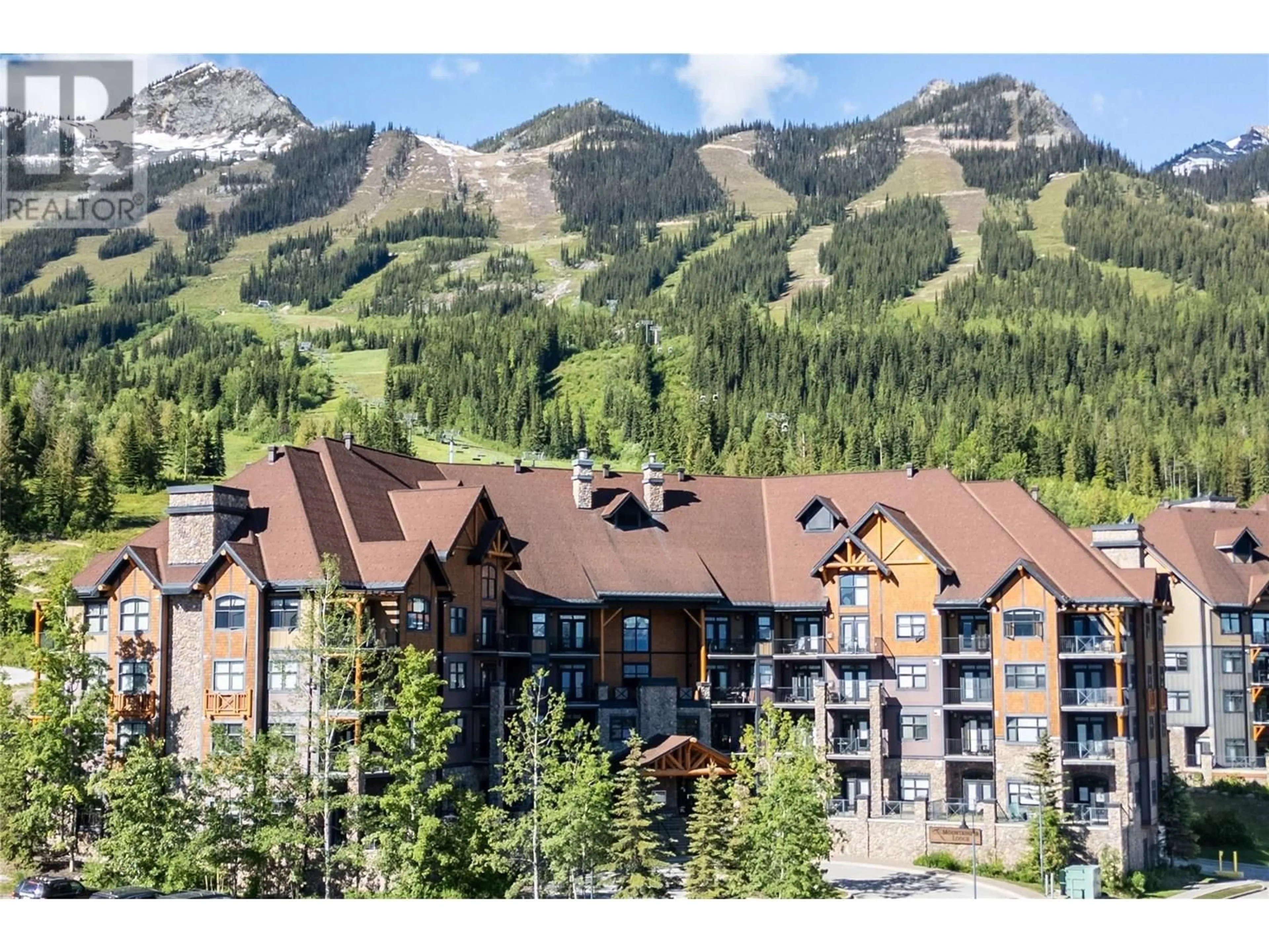 A pic from outside/outdoor area/front of a property/back of a property/a pic from drone, mountain view for 111 - 1545 KICKING HORSE TRAIL, Golden British Columbia V0A1H0