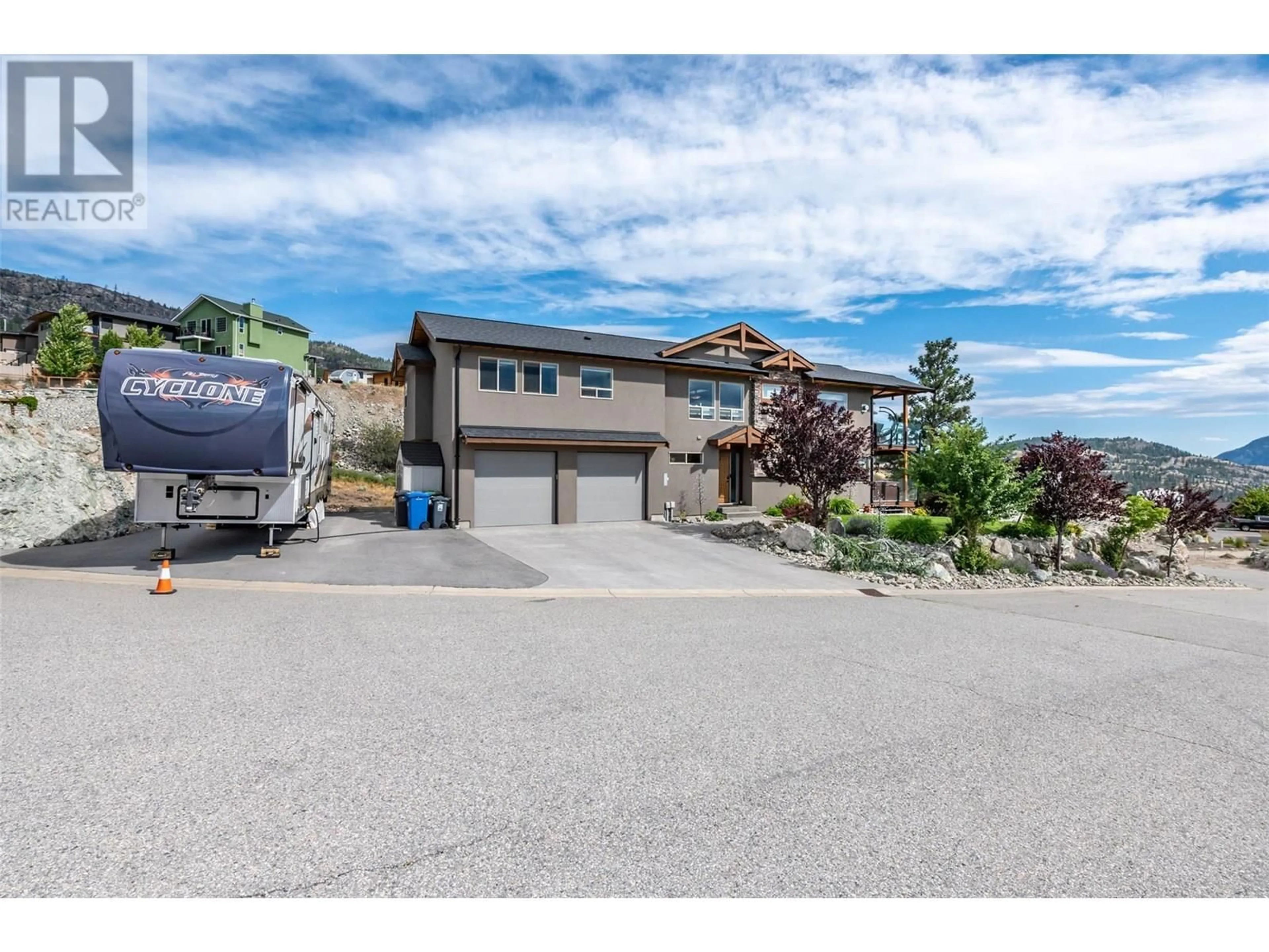 A pic from outside/outdoor area/front of a property/back of a property/a pic from drone, street for 108 CHARDONNAY COURT, Okanagan Falls British Columbia V0H1R3