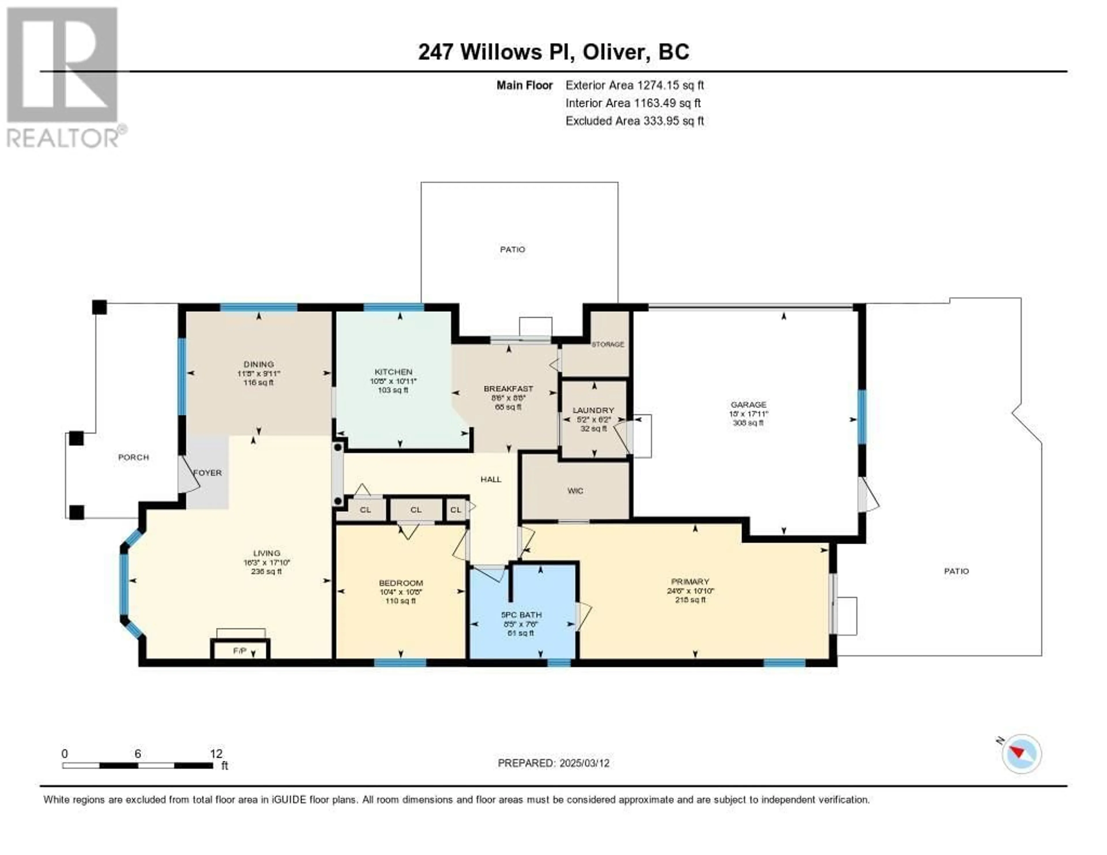 Floor plan for 247 WILLOWS PLACE, Oliver British Columbia V0H1T4