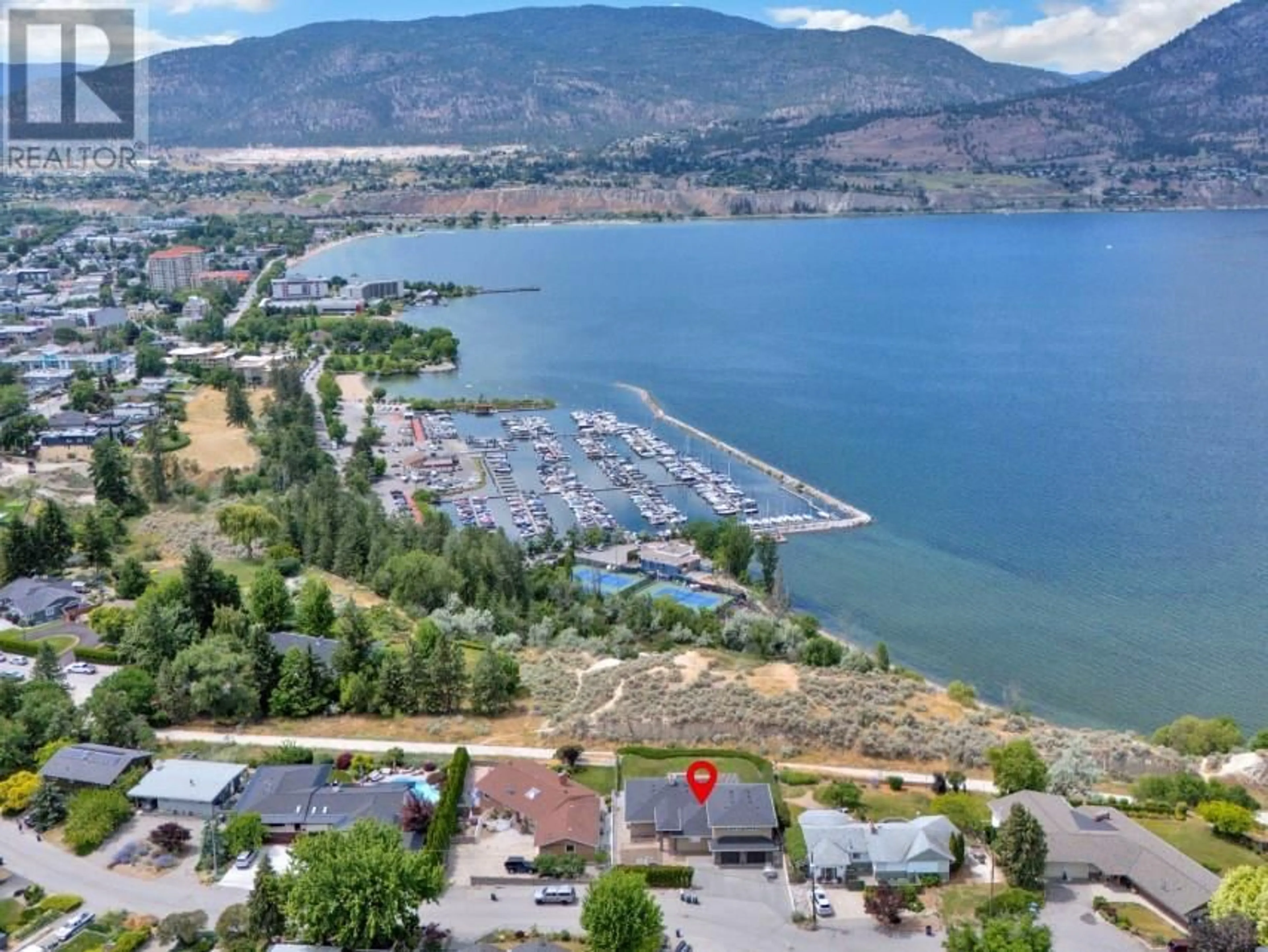 A pic from outside/outdoor area/front of a property/back of a property/a pic from drone, water/lake/river/ocean view for 157 BANKVIEW ROAD, Penticton British Columbia V2A1B3