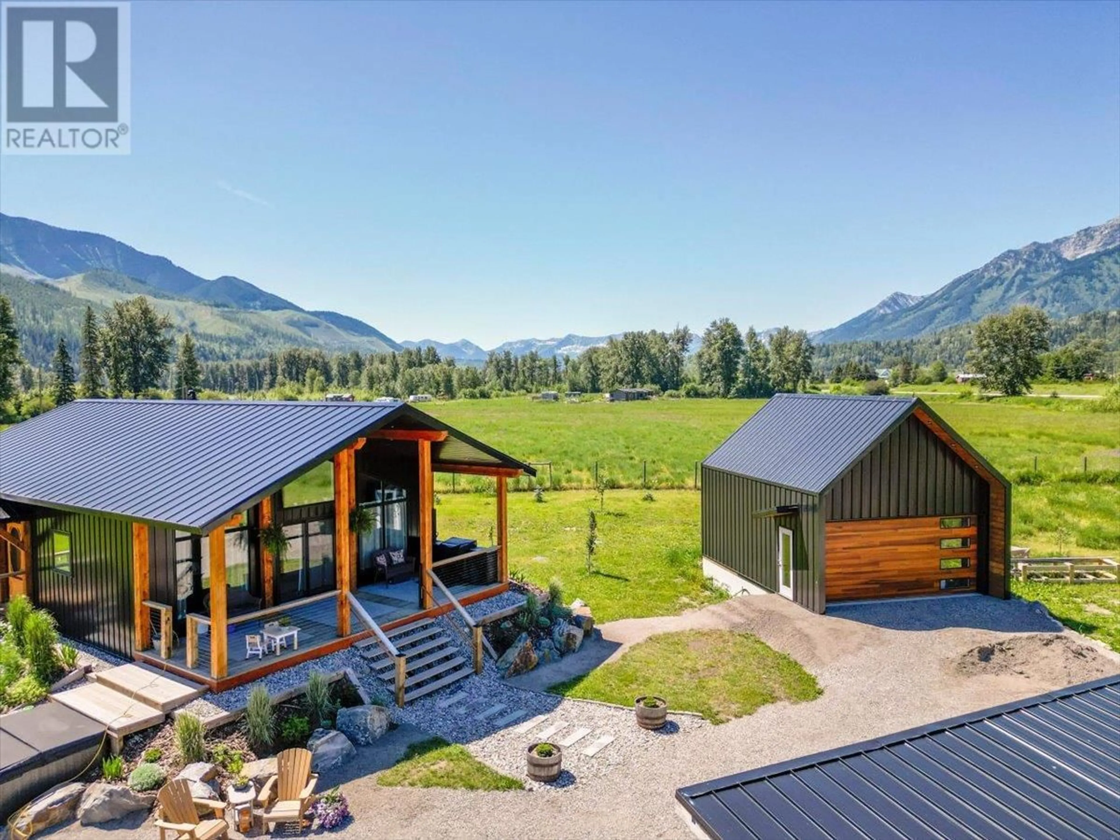 A pic from outside/outdoor area/front of a property/back of a property/a pic from drone, mountain view for 7005 STUBBS ROAD, Fernie British Columbia V0B1M5
