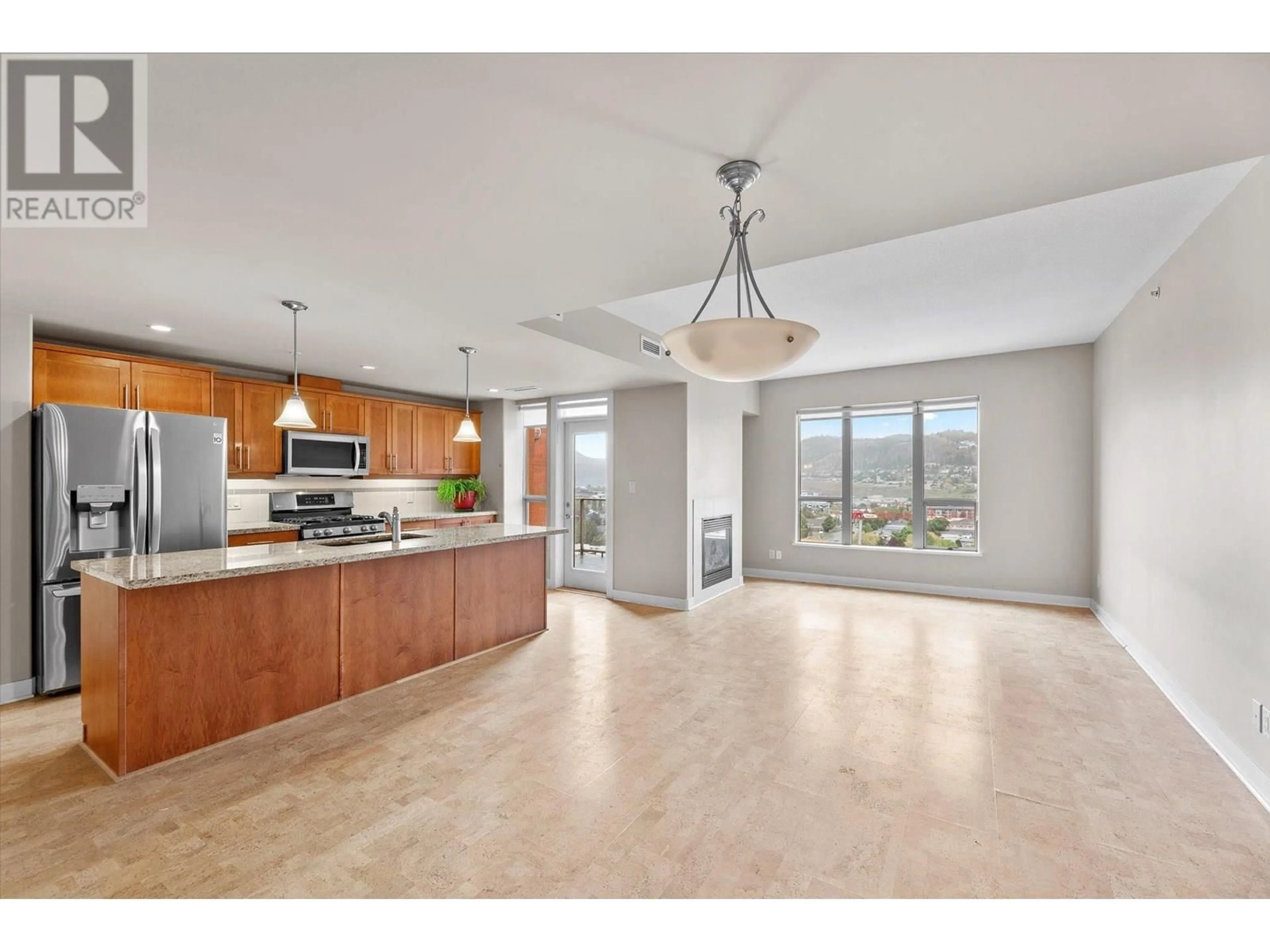 Open concept kitchen, ceramic/tile floor for 1207 - 1160 BERNARD AVENUE, Kelowna British Columbia V1Y6R2