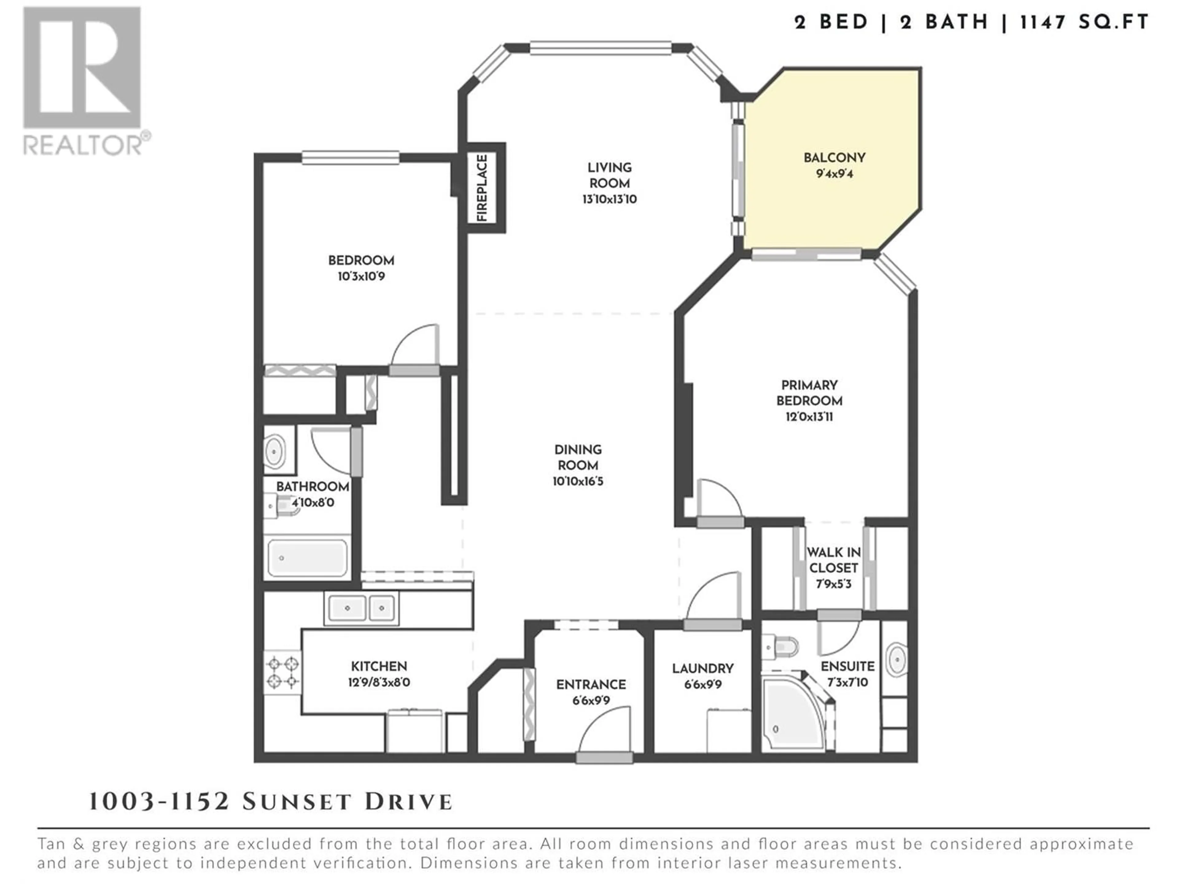 Floor plan for 1003 - 1152 SUNSET DRIVE, Kelowna British Columbia V1Y9R7