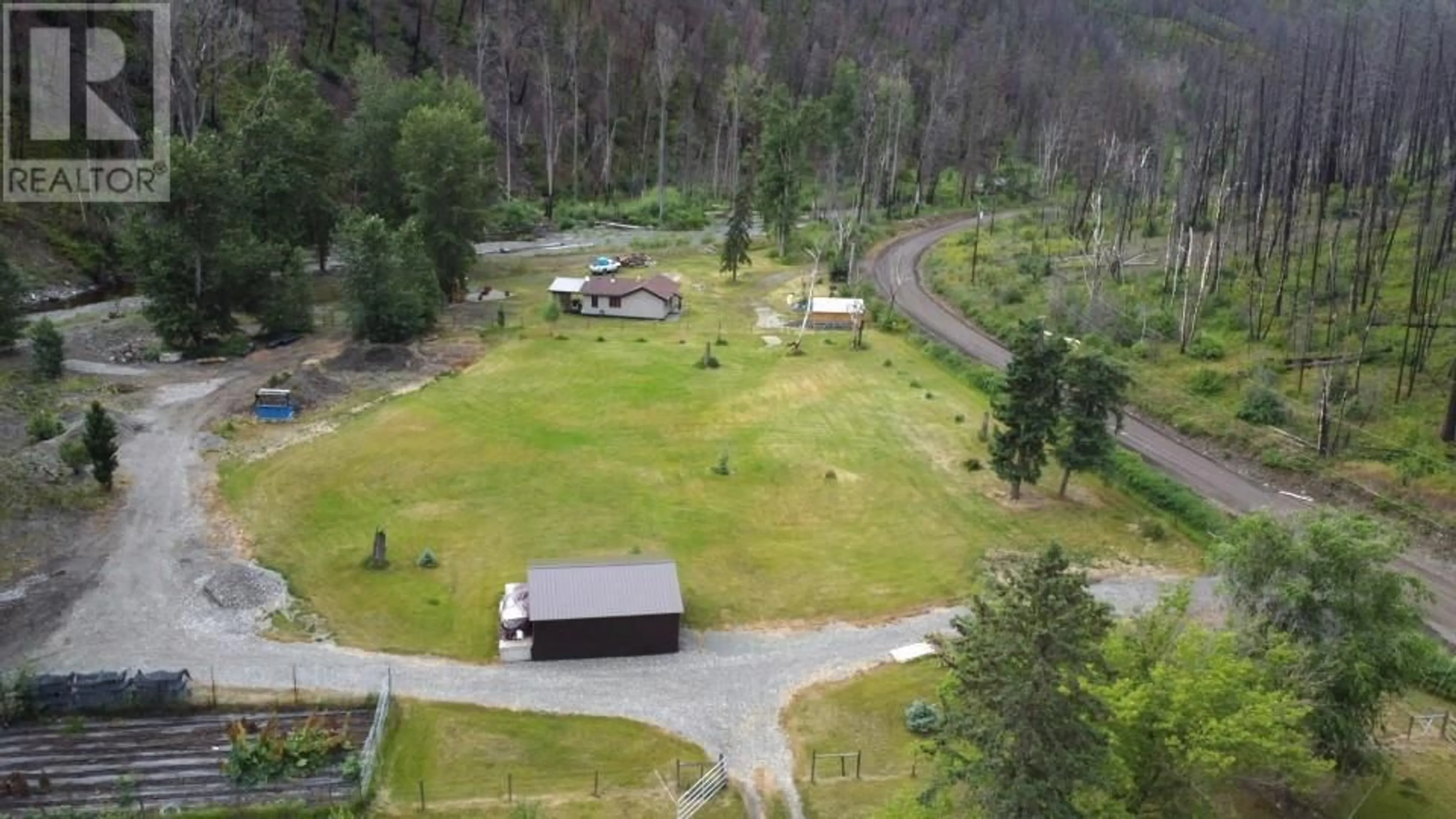 A pic from outside/outdoor area/front of a property/back of a property/a pic from drone, forest/trees view for 6520 DEADMAN VIDETTE ROAD, Out of Area British Columbia V0K2J0