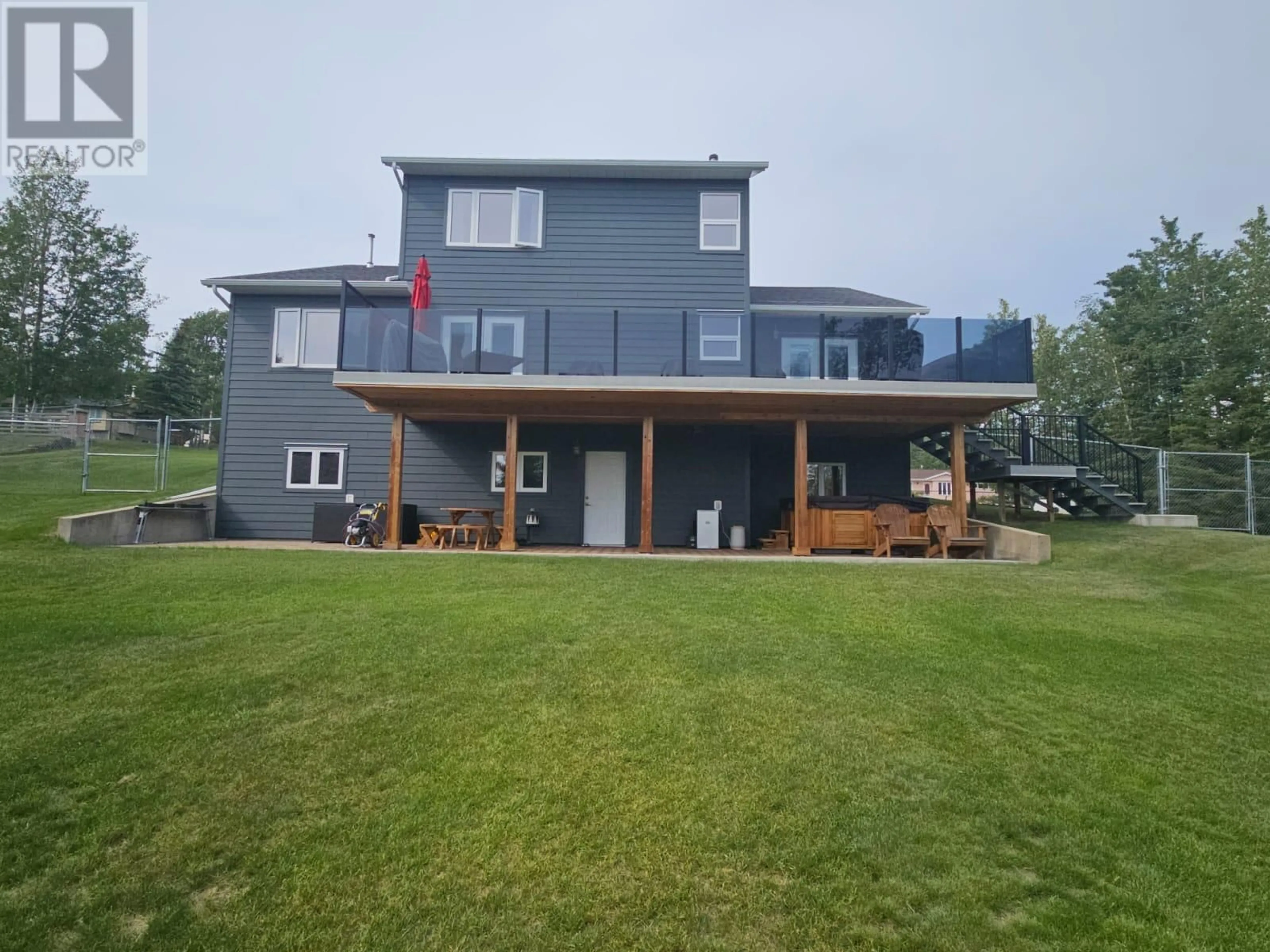 A pic from outside/outdoor area/front of a property/back of a property/a pic from drone, water/lake/river/ocean view for 5309 HILLSIDE AVENUE NORTHWEST, Chetwynd British Columbia V0C1J0