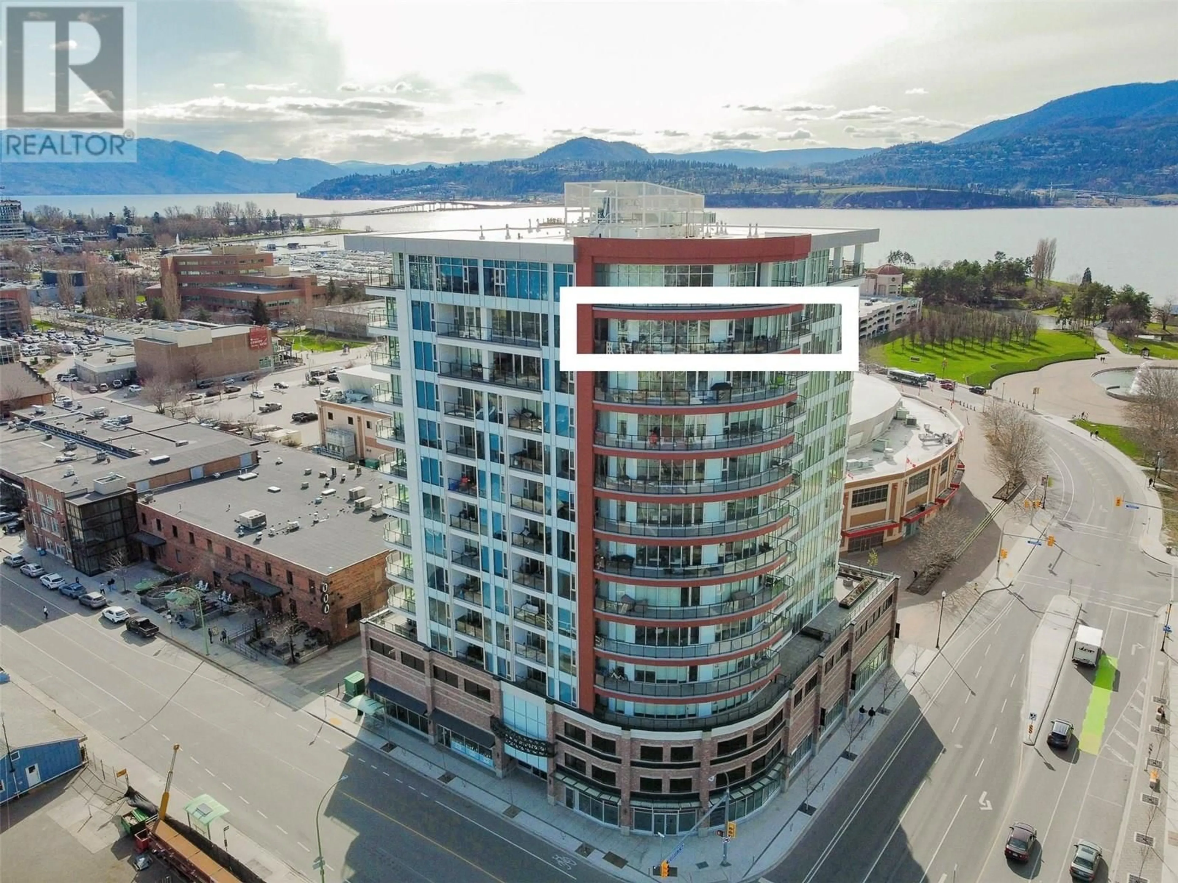 A pic from outside/outdoor area/front of a property/back of a property/a pic from drone, unknown for 1305 - 1232 ELLIS STREET, Kelowna British Columbia V1Y0J6