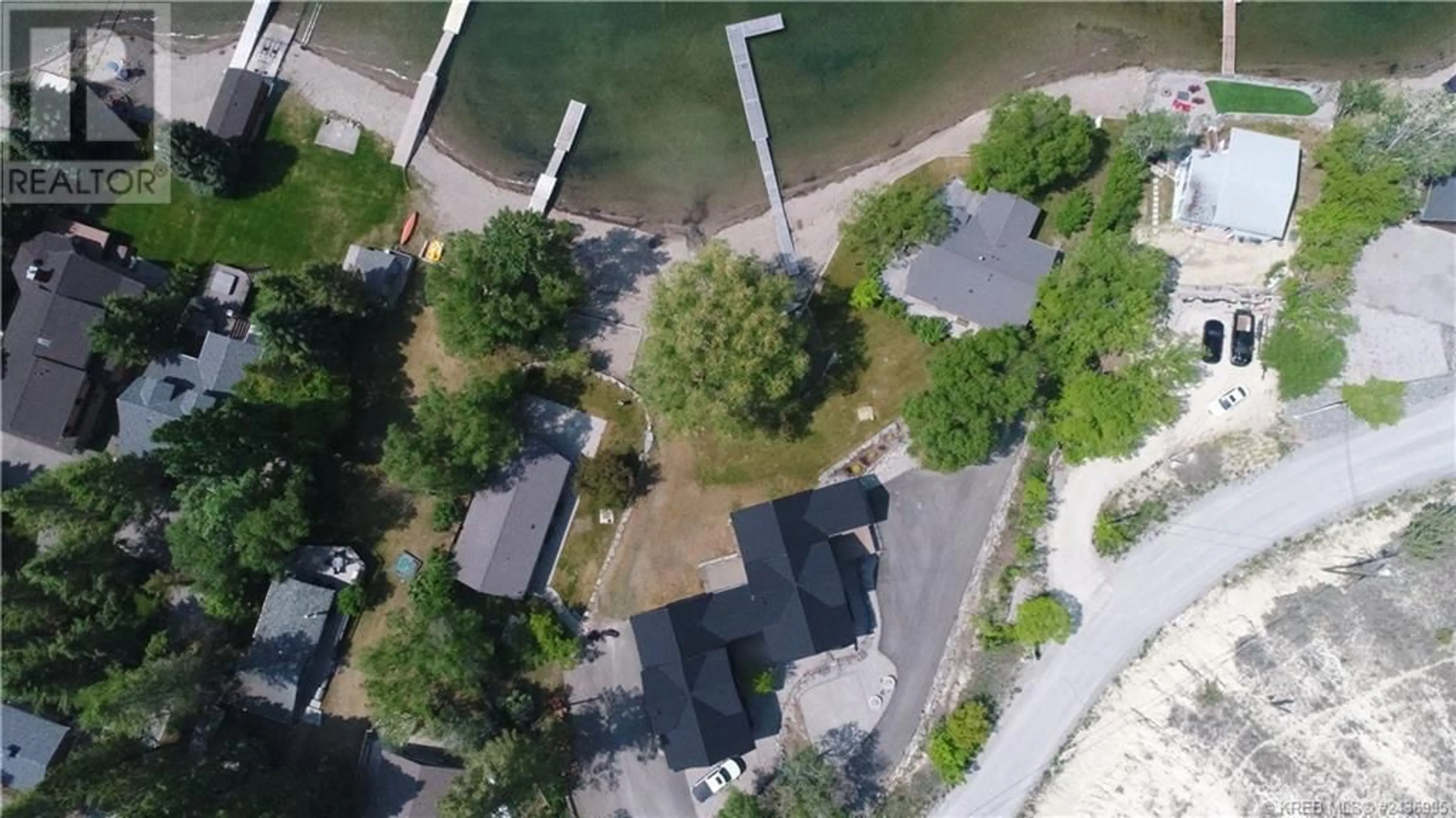 A pic from outside/outdoor area/front of a property/back of a property/a pic from drone, water/lake/river/ocean view for 615/619 LAKEVIEW ROAD, Invermere British Columbia V0A1K3