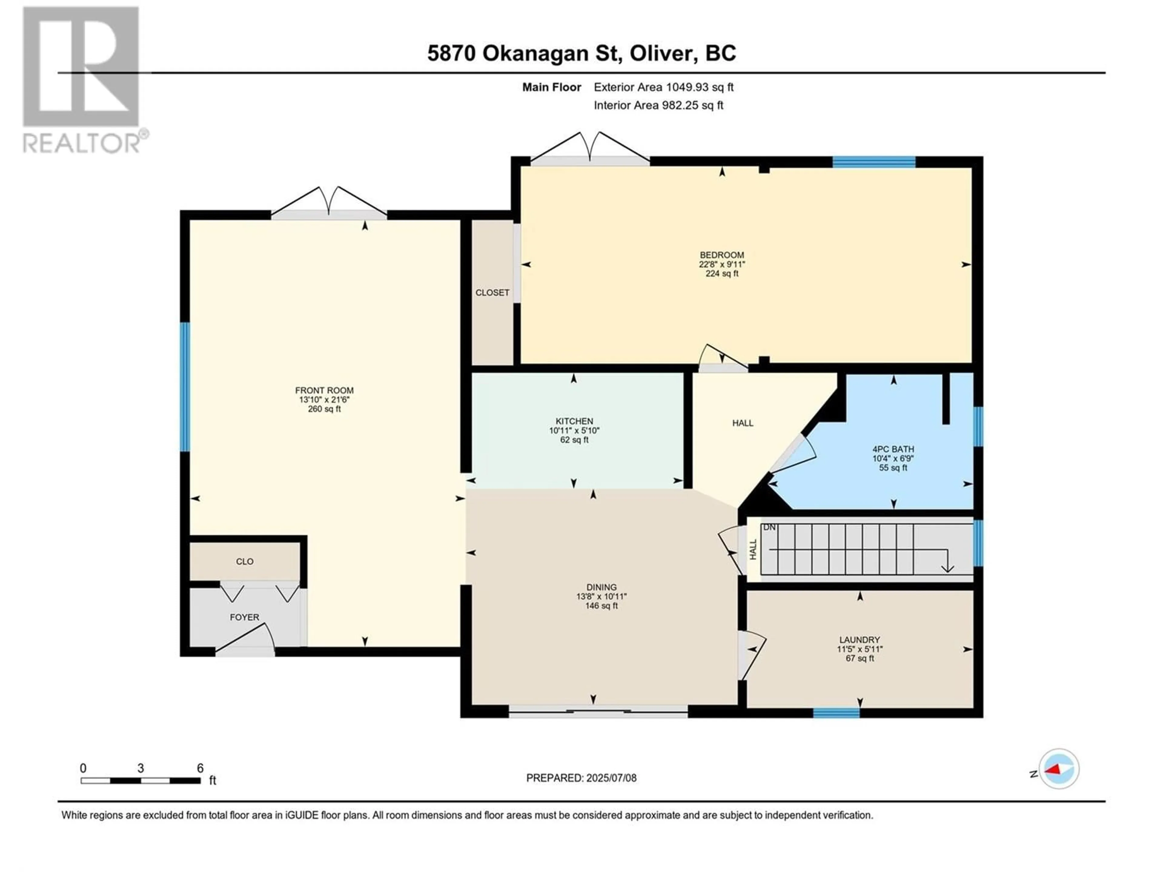 Floor plan for 5870 OKANAGAN STREET, Oliver British Columbia V0H1T0