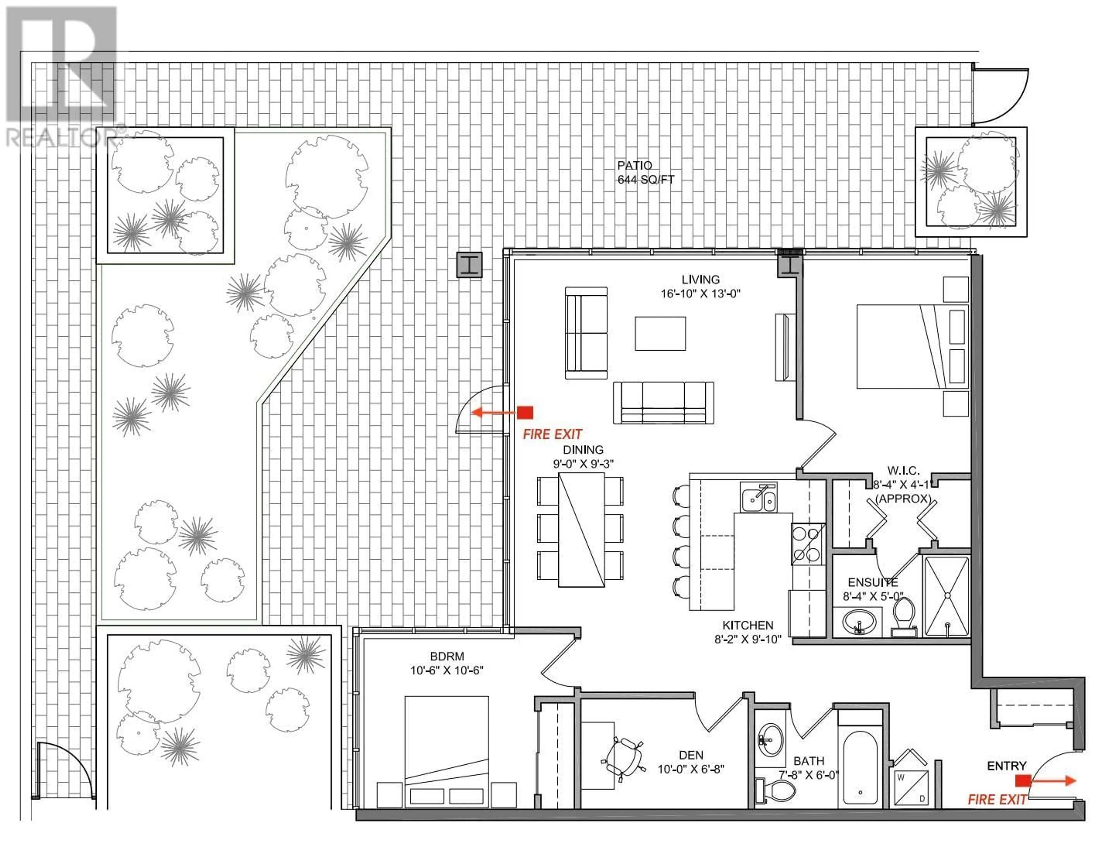 Floor plan for 403 - 1232 ELLIS STREET, Kelowna British Columbia V1Y1Z4