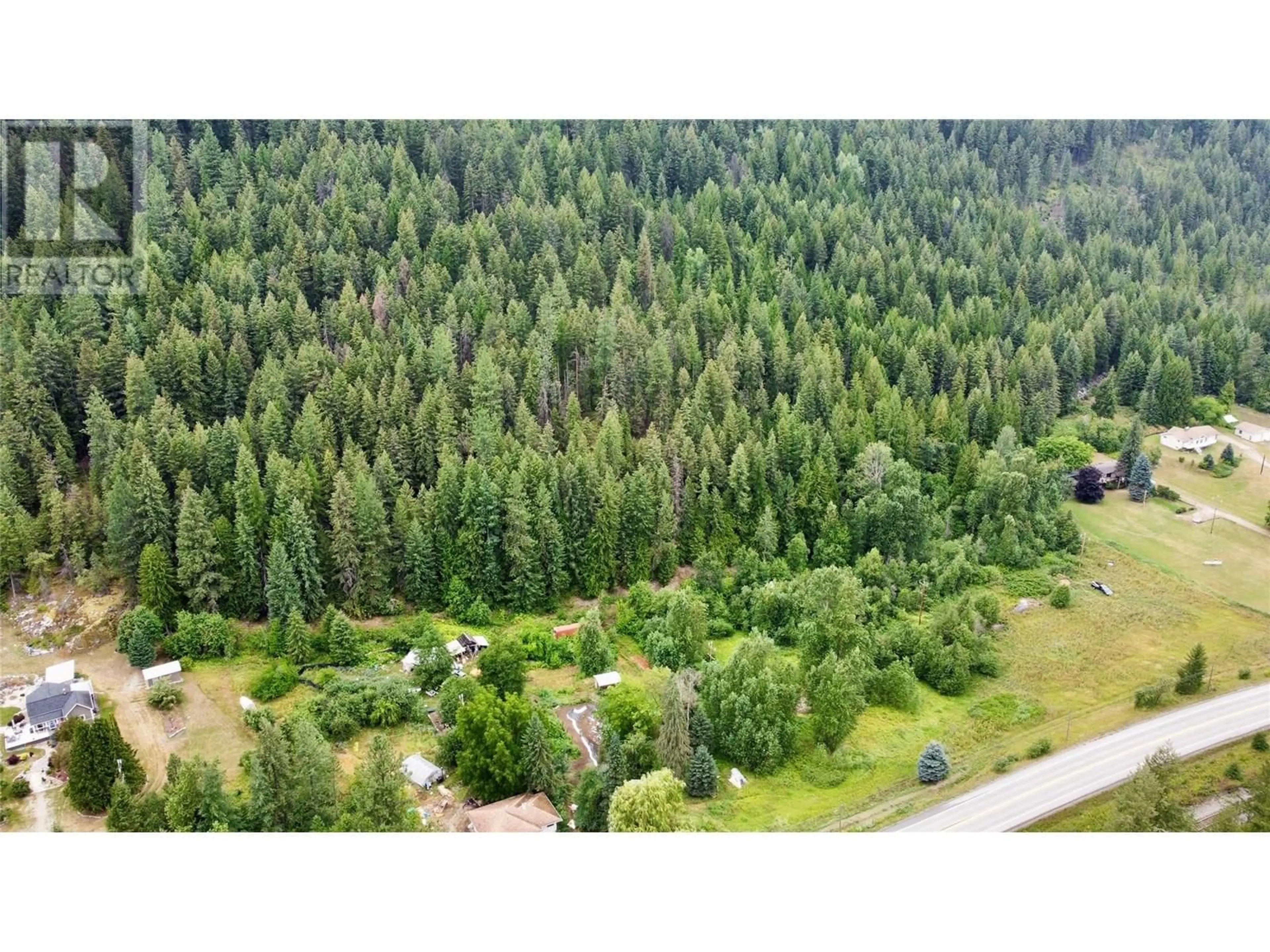 A pic from outside/outdoor area/front of a property/back of a property/a pic from drone, forest/trees view for 1765 HIGHWAY 3A HIGHWAY, Castlegar British Columbia V1N3H3