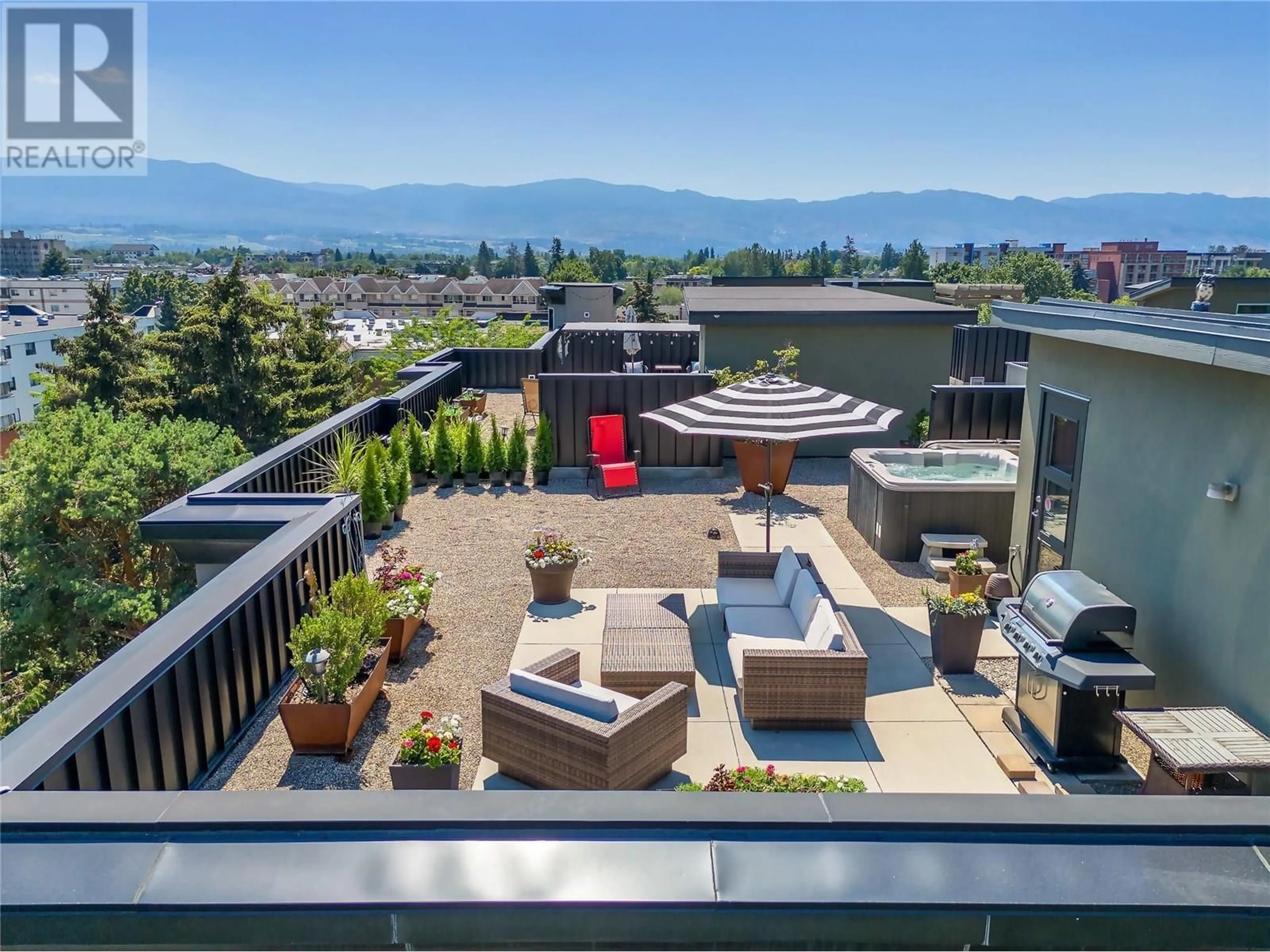 Patio, mountain view for 409 - 1495 GRAHAM STREET, Kelowna British Columbia V1Y3B2